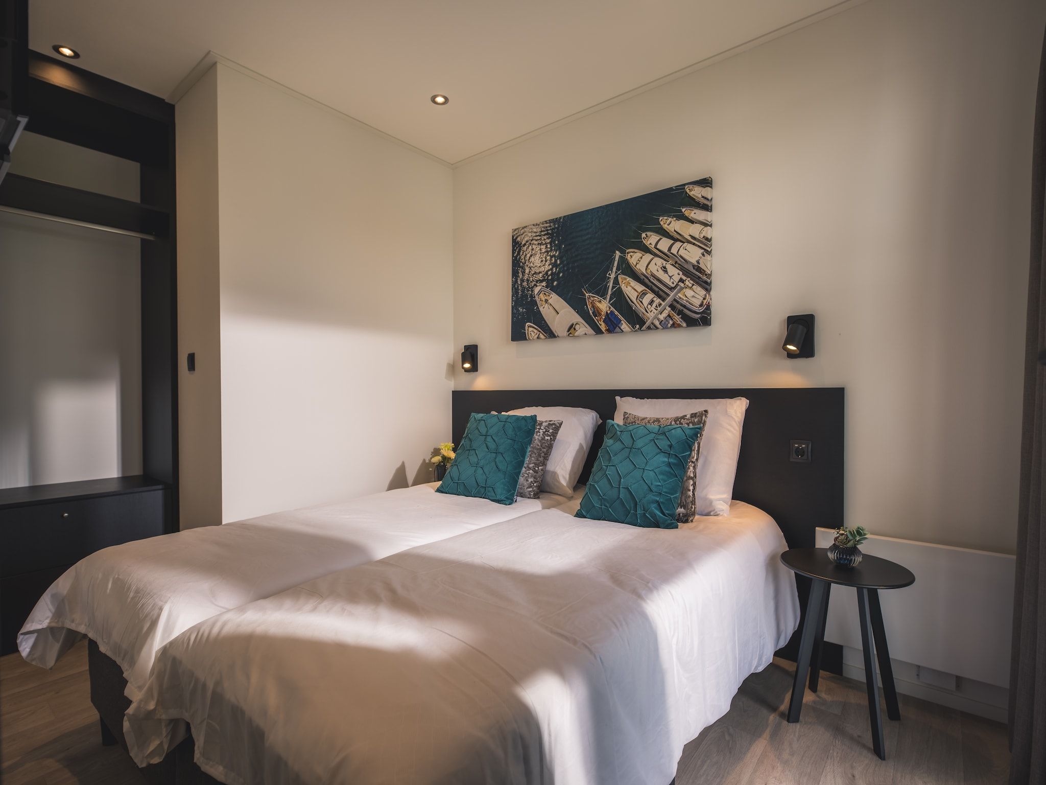 Een slaapkamer van MarinaPark Bad Nederrijn 1 in Maurik