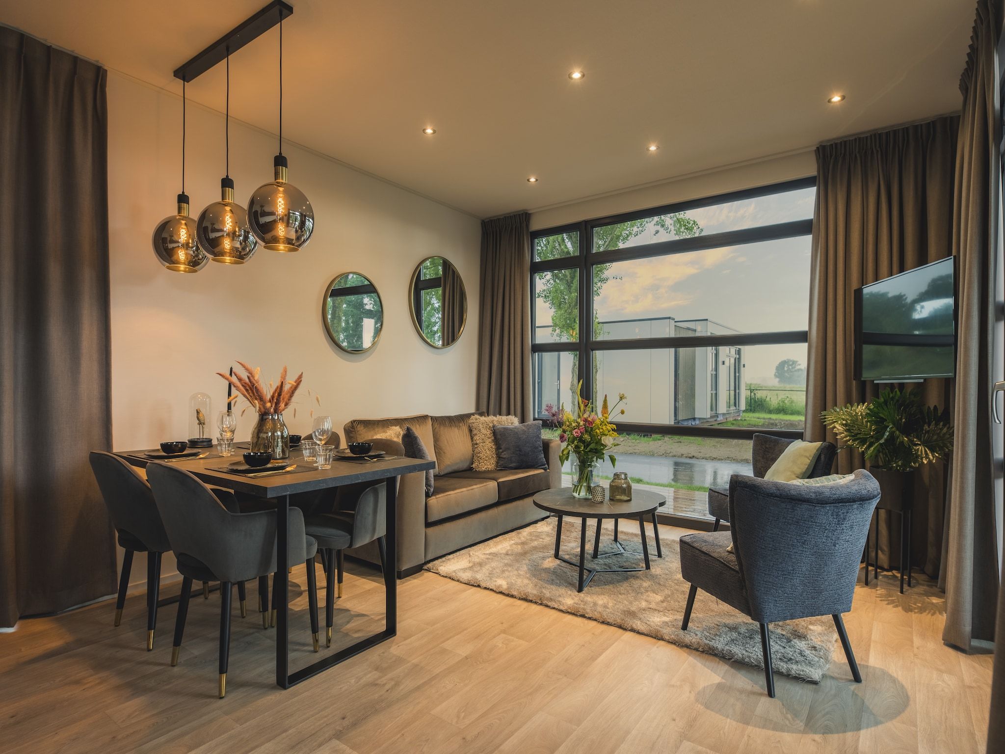 De woonkamer van MarinaPark Bad Nederrijn 1 in Maurik