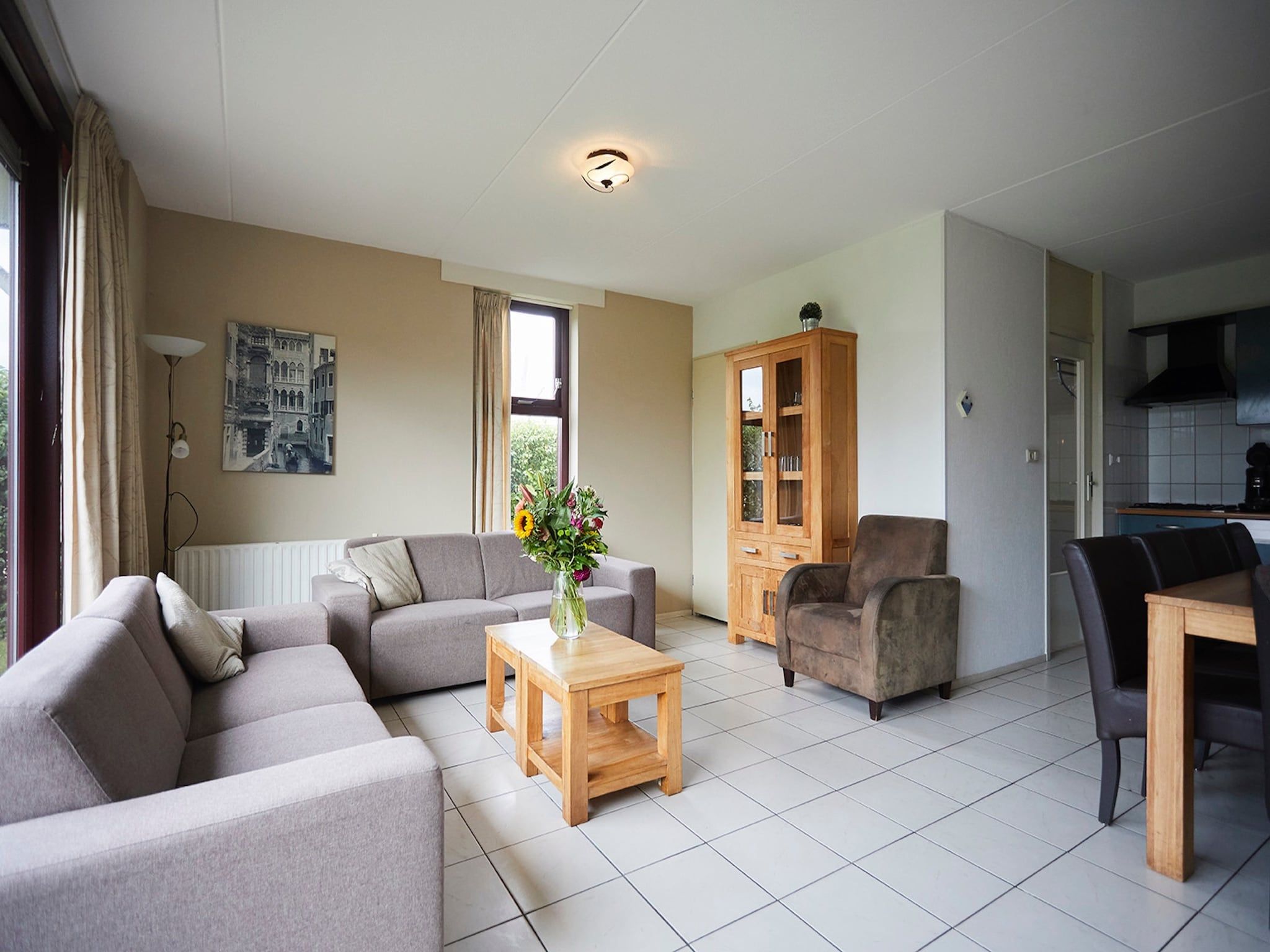 De woonkamer van Vakantiepark Hof van Zeeland  7 in Heinkenszand