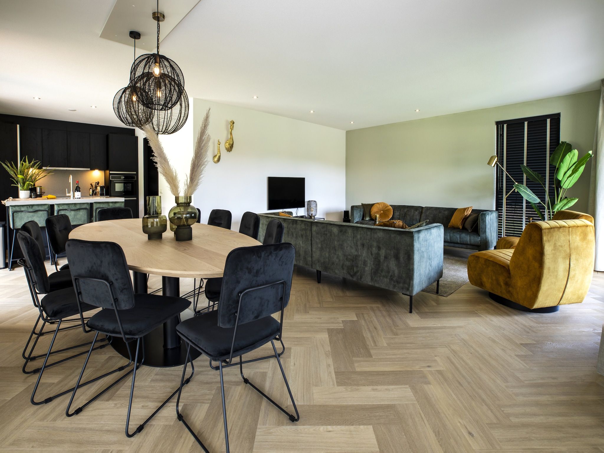 De woonkamer van Landgoed Eysinga State 6 in Sint Nicolaasga