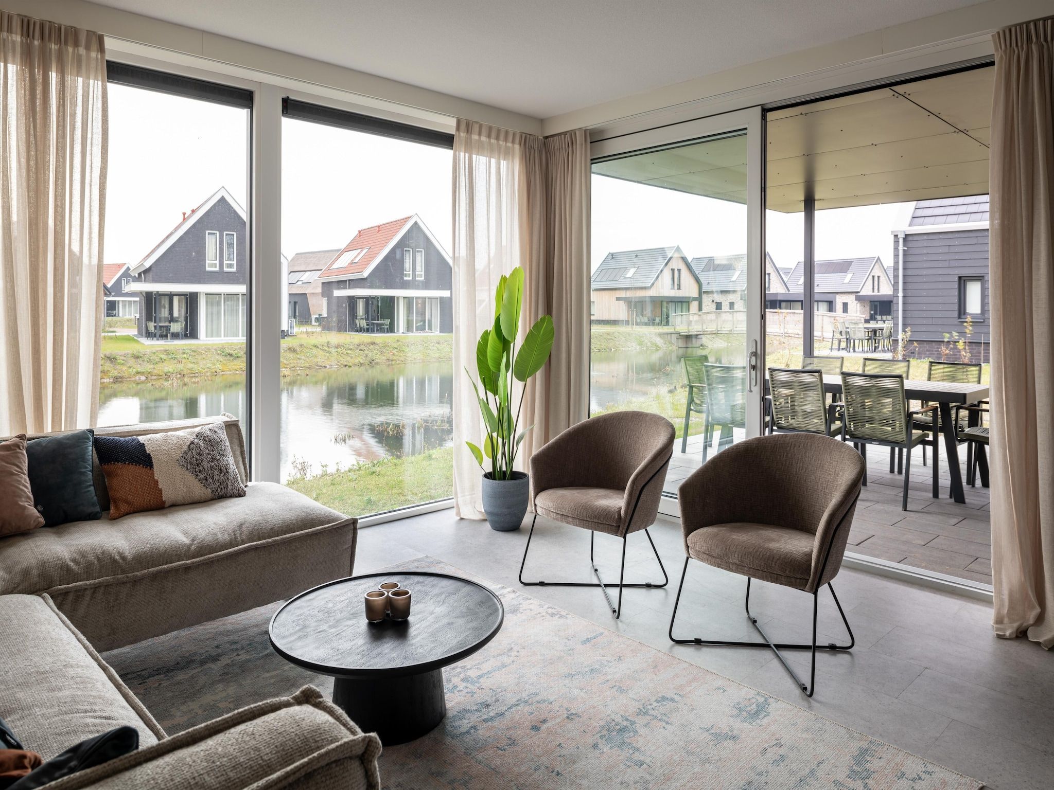 De woonkamer van Resort Nieuwvliet-Bad 15 in Nieuwvliet