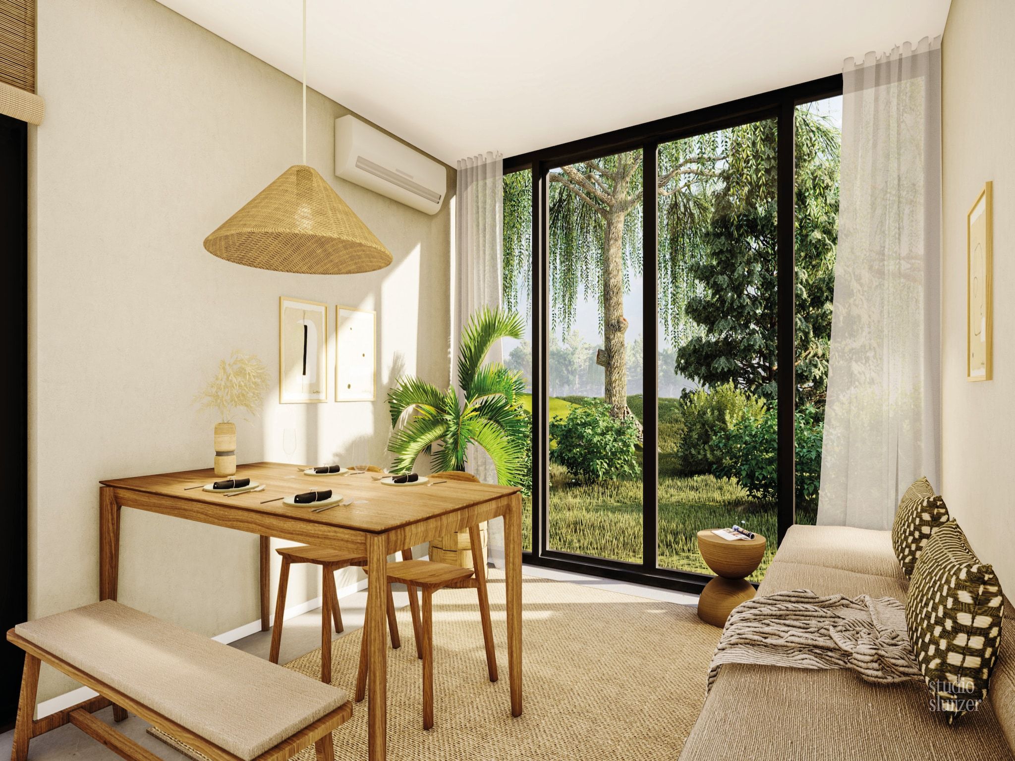 De woonkamer van Resort de Parel 9 in Zeewolde