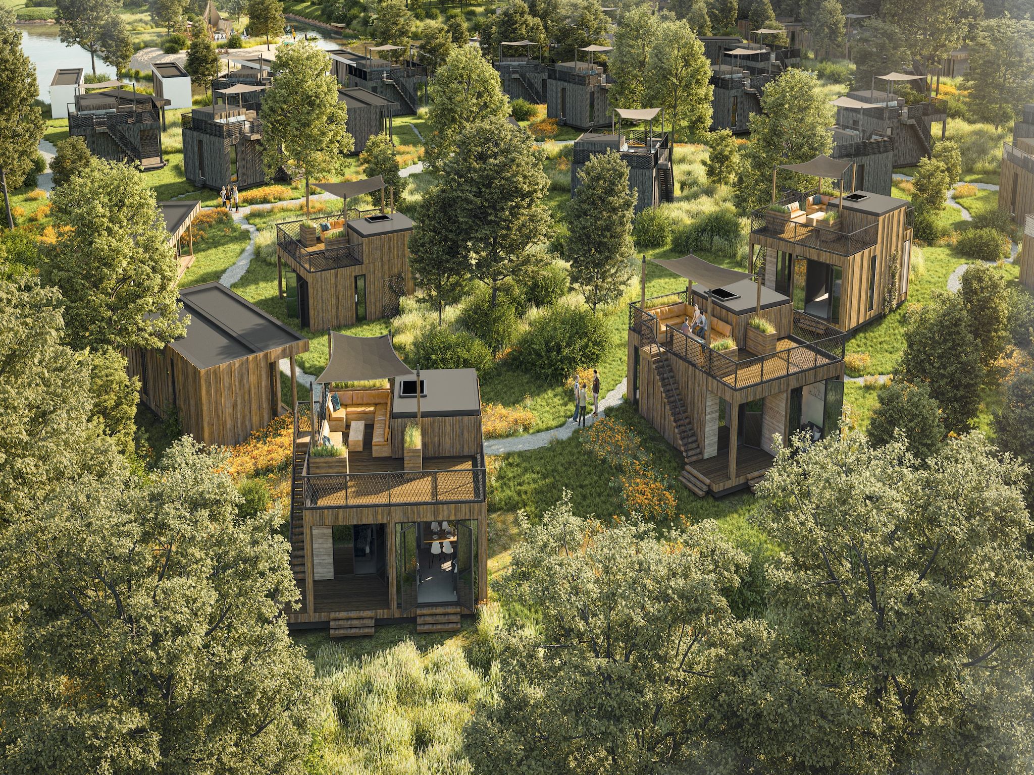 Parkfaciliteiten bij Resort de Parel 13 in Zeewolde