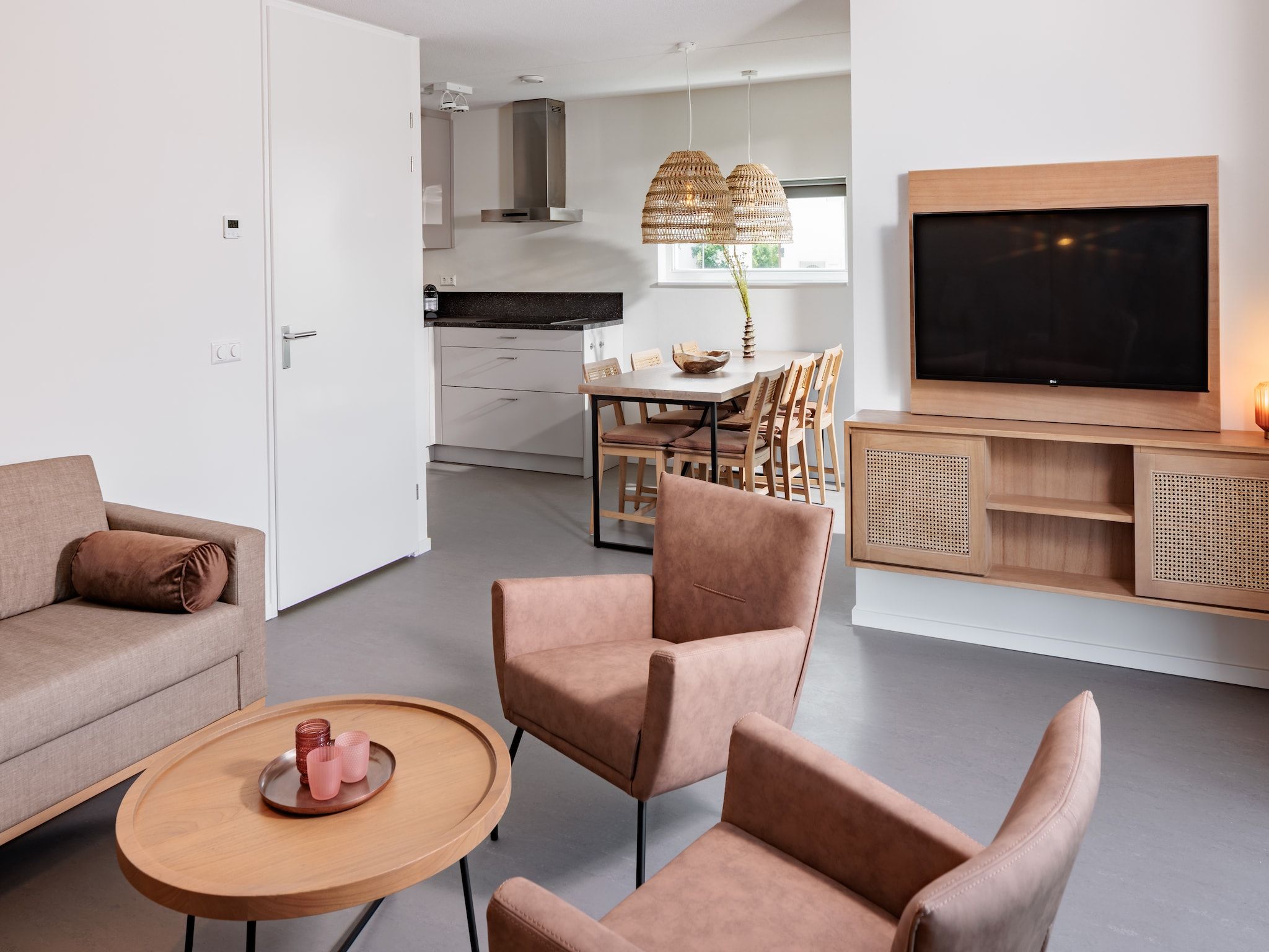 De woonkamer van Duinresort Dunimar 3 in Noordwijkerhout