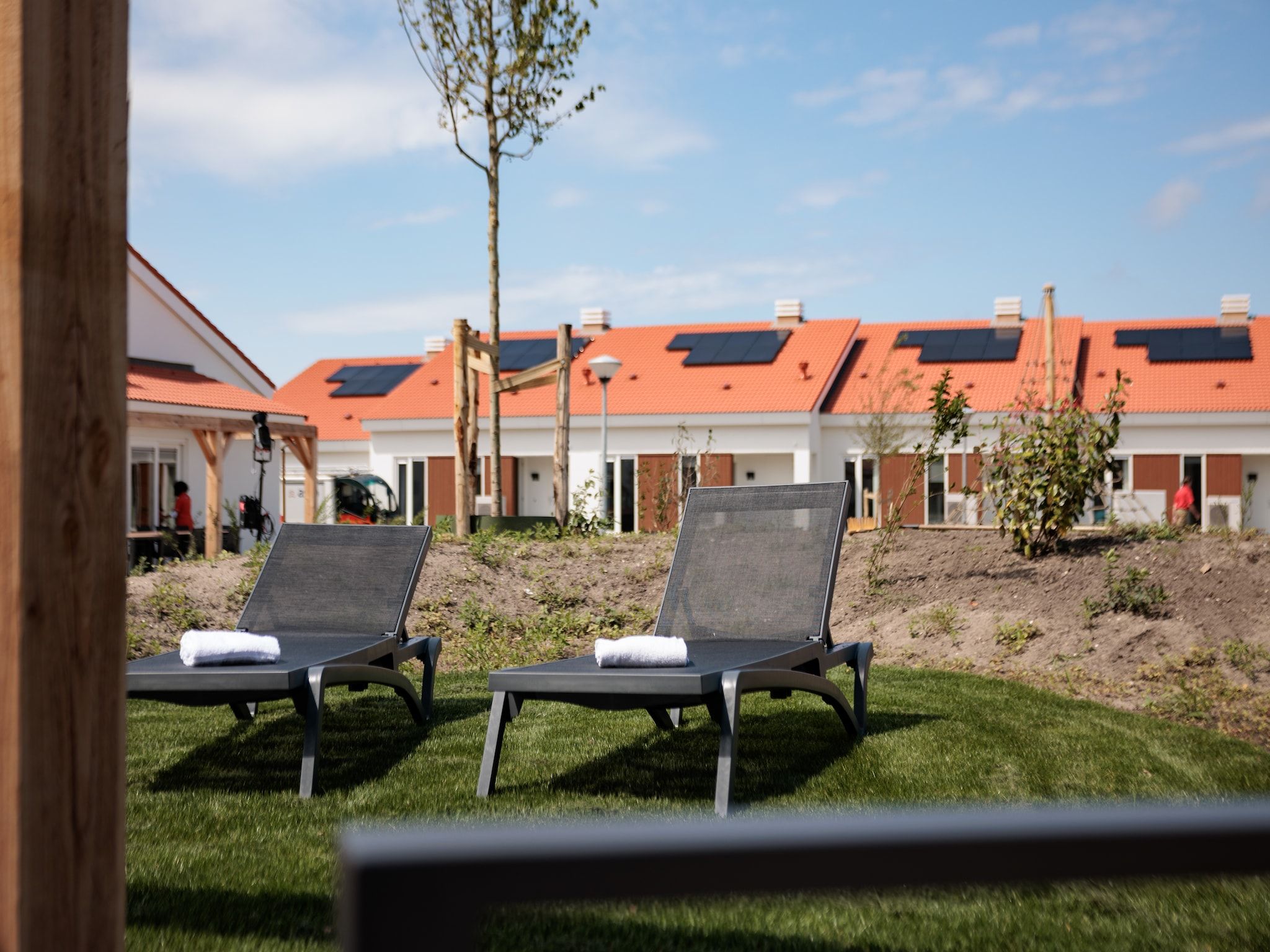 Het terras van Duinresort Dunimar 3 in Noordwijkerhout