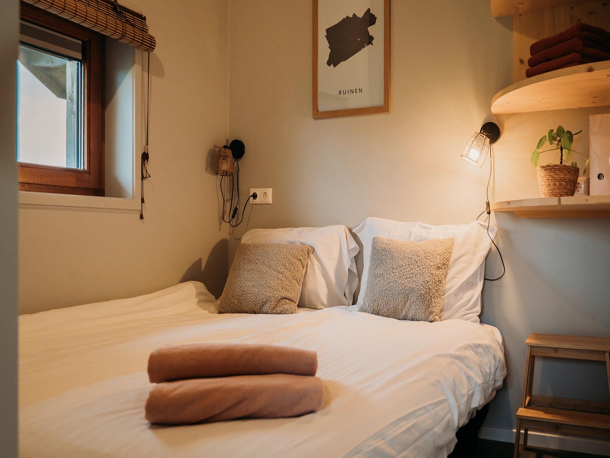 Een slaapkamer van Acker Lodges 4 in Ruinerwold