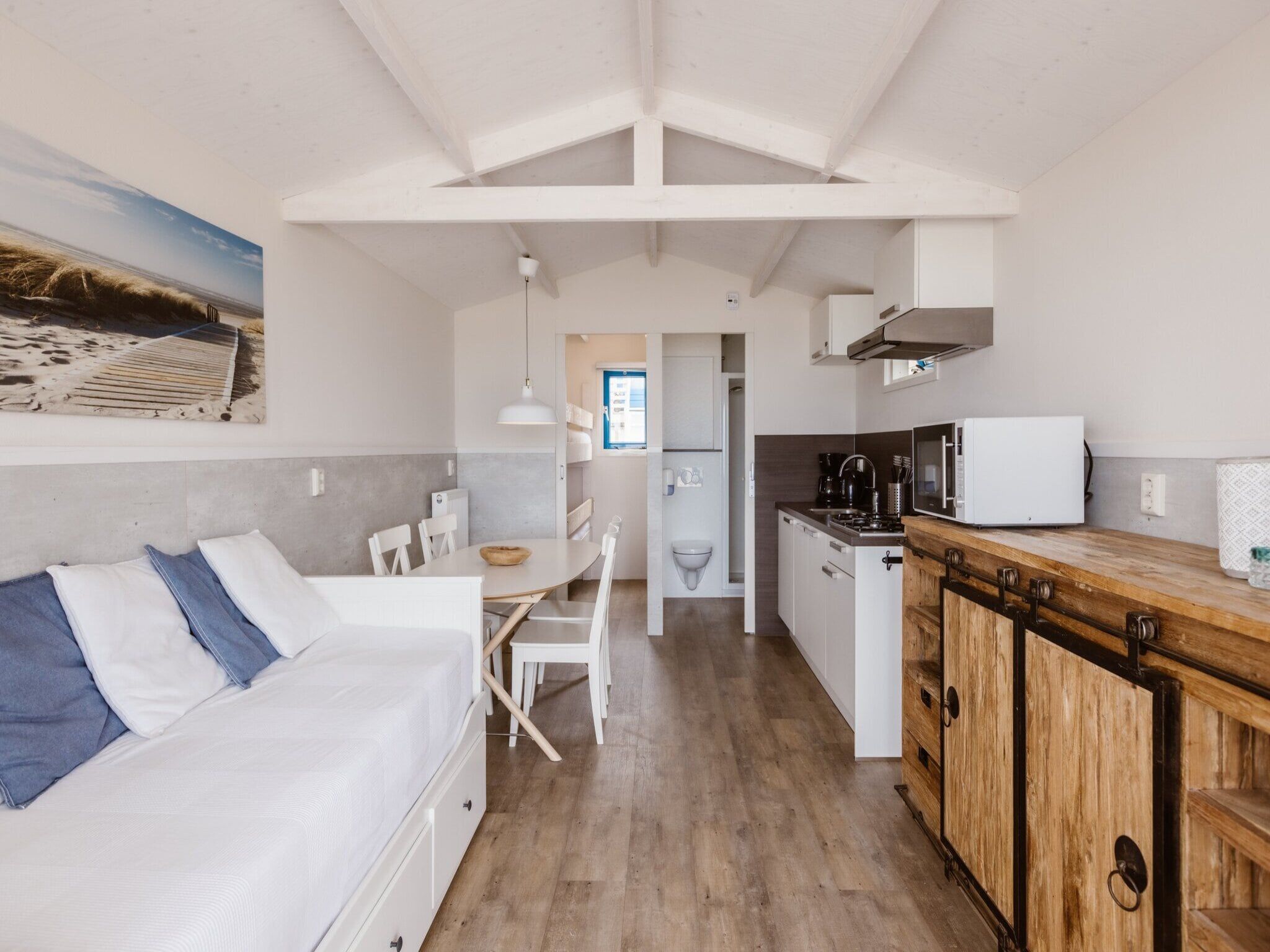 De woonkamer van Resort Beach Houses Wijk aan Zee 1 in Wijk aan Zee