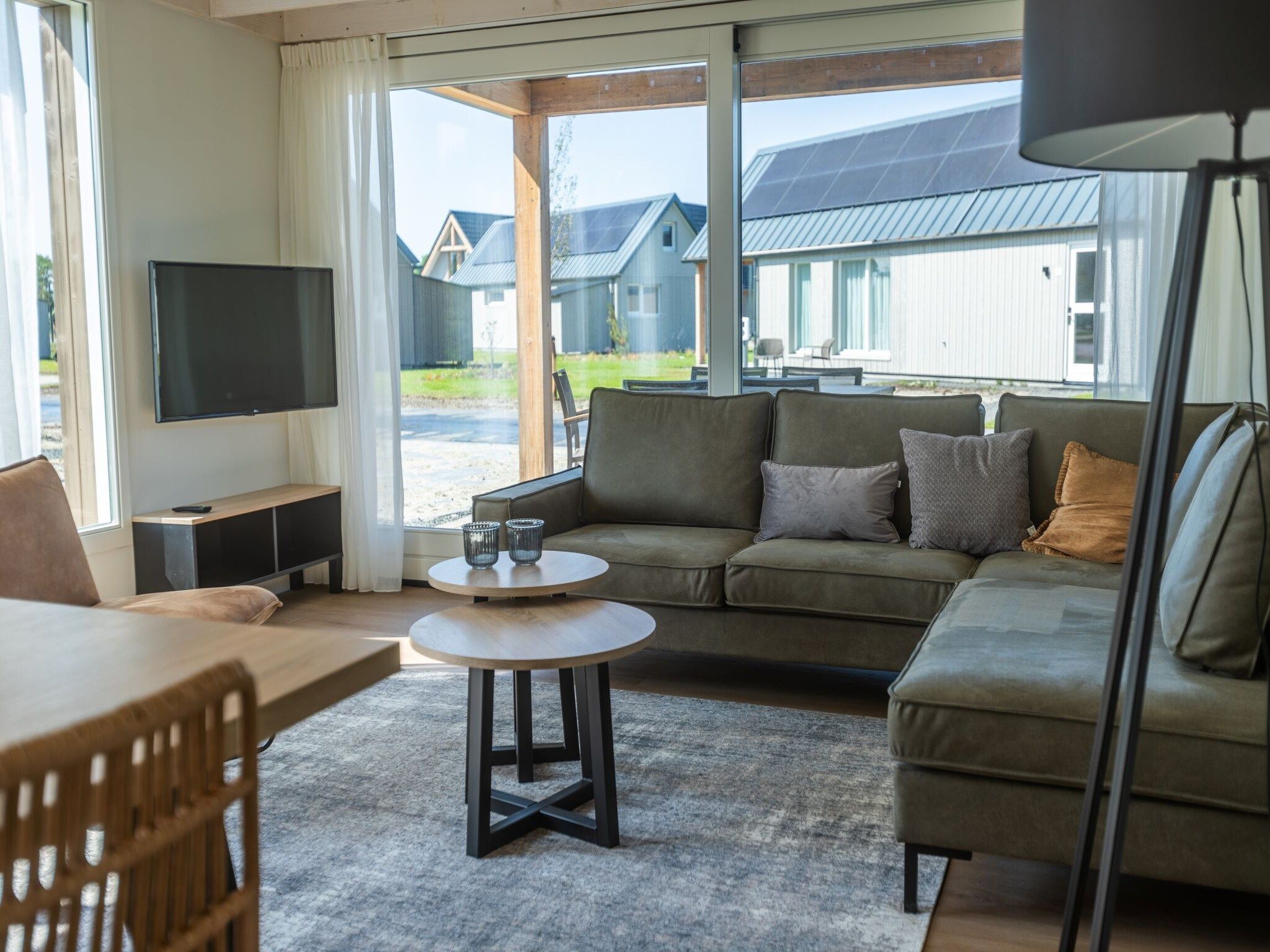 De woonkamer van Duinvilla 8 in Cadzand