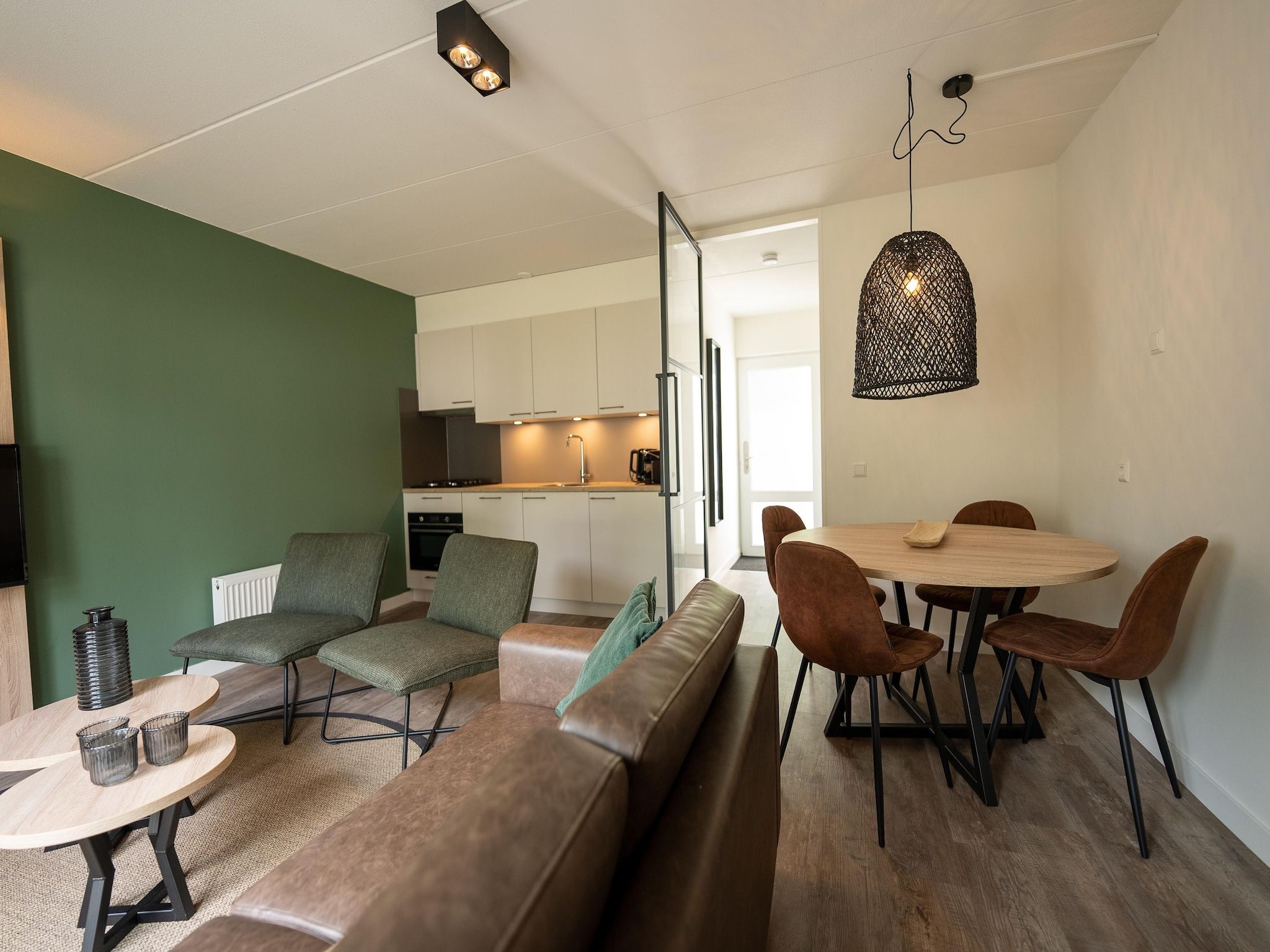 De woonkamer van Vakantiepark Hunzedal 18 in Borger