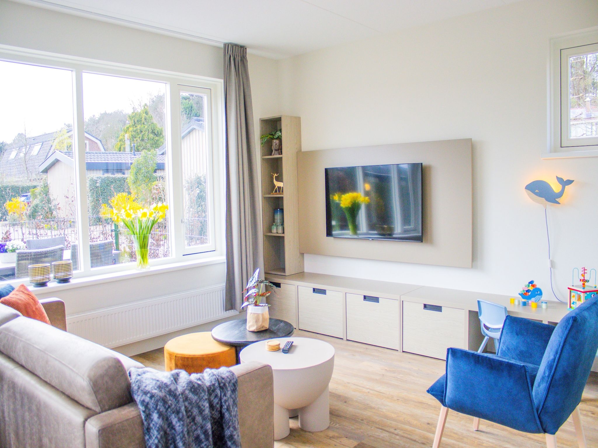 De woonkamer van Vakantiepark Duinrust 2 in Noordwijk aan zee