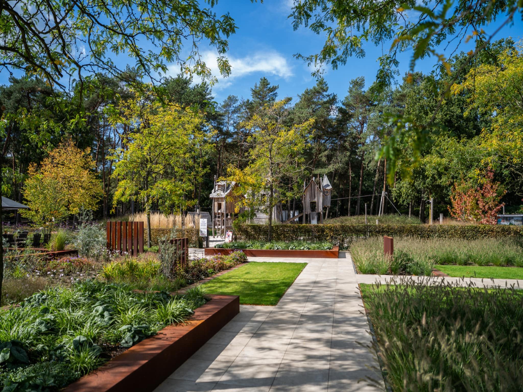 De tuin van Vakantiepark Molenvelden 9 in Veldhoven