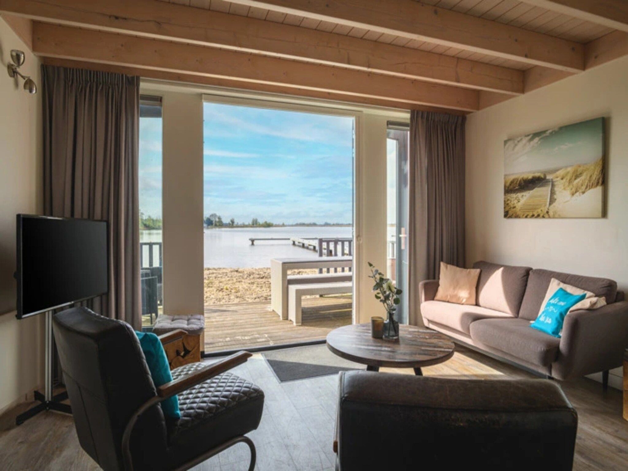 De woonkamer van Waterpark Langelille 3 in Langelille