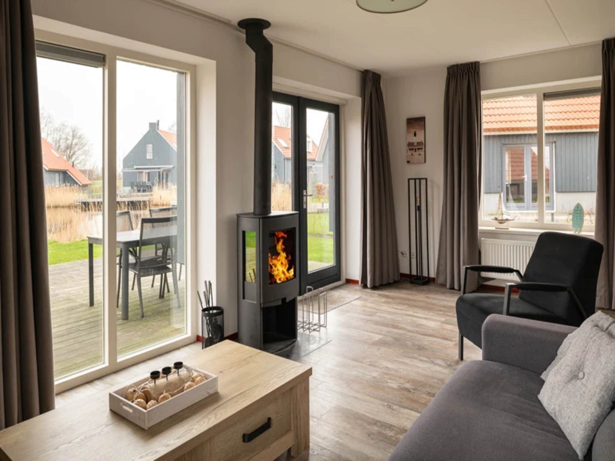 De woonkamer van Waterpark Langelille 5 in Langelille