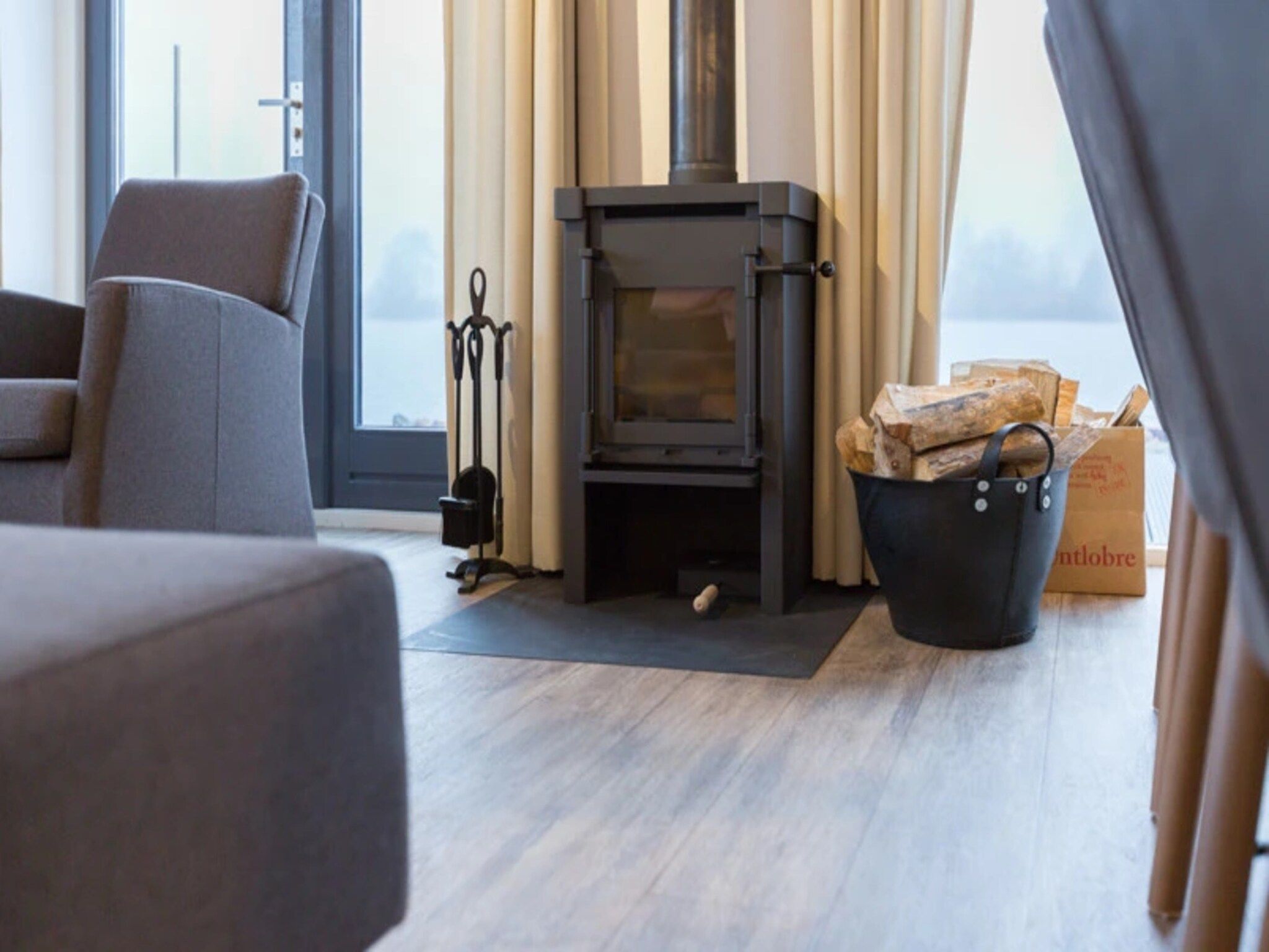 De woonkamer van Waterpark Langelille 5 in Langelille