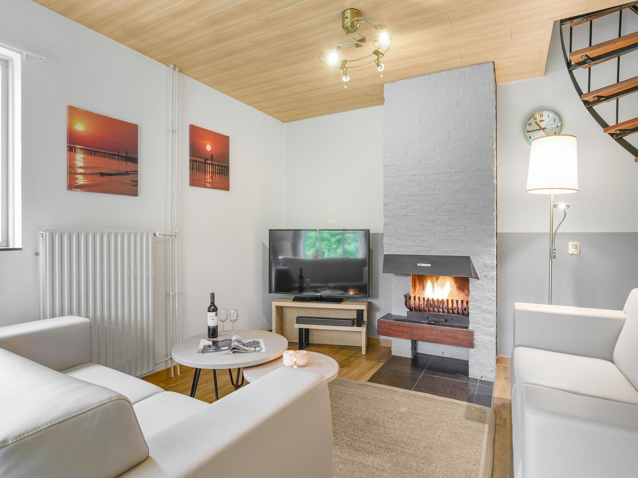 De woonkamer van Parc Port Greve 8 in Brouwershaven