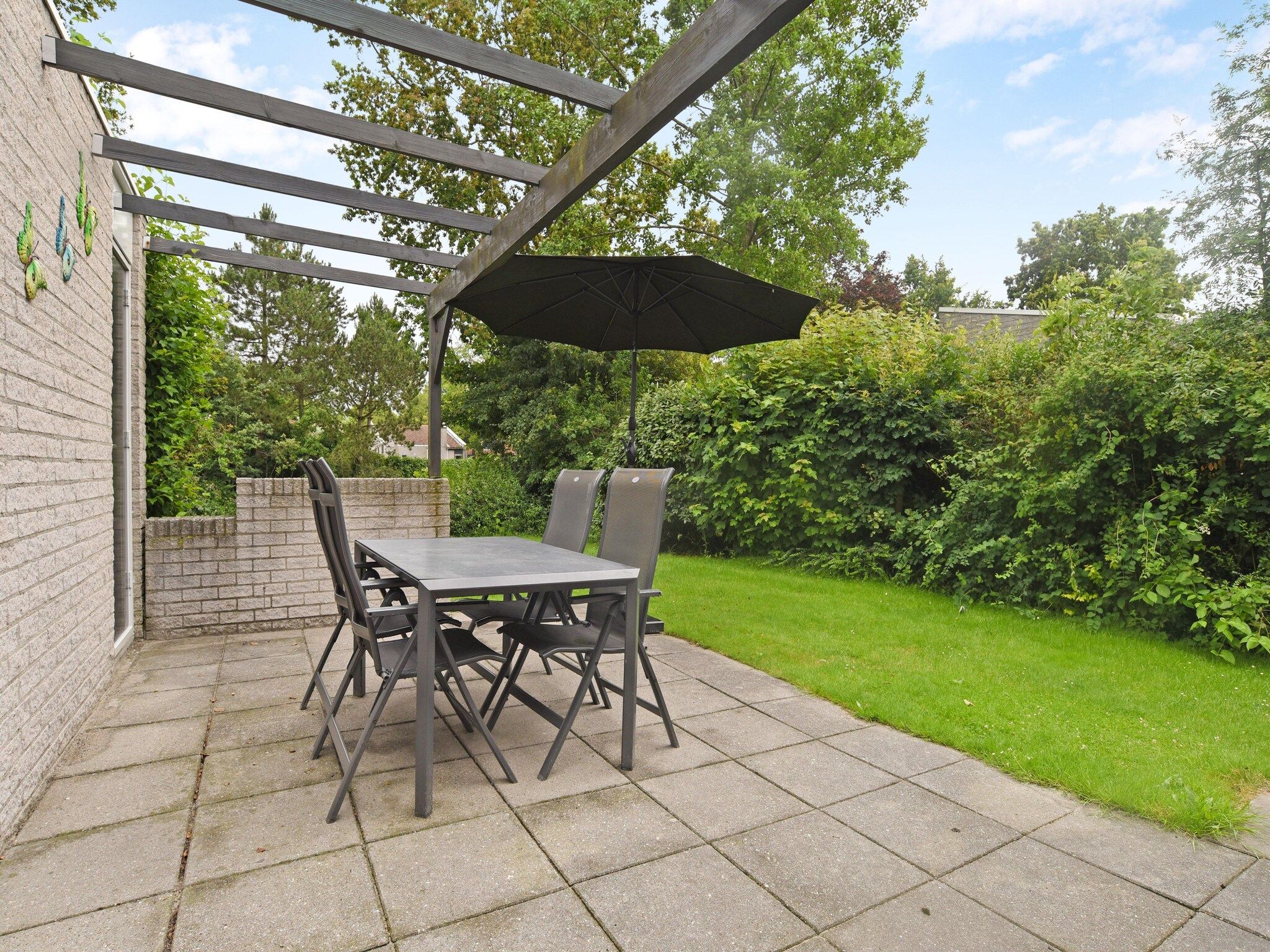 Het terras van Parc Port Greve 10 in Brouwershaven