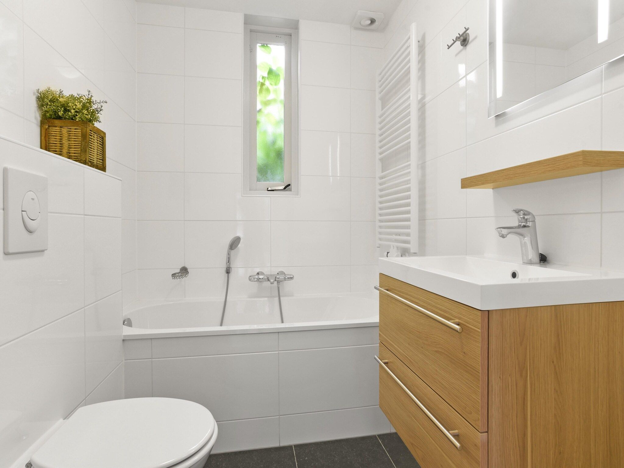 De badkamer van Parc Port Greve 10 in Brouwershaven