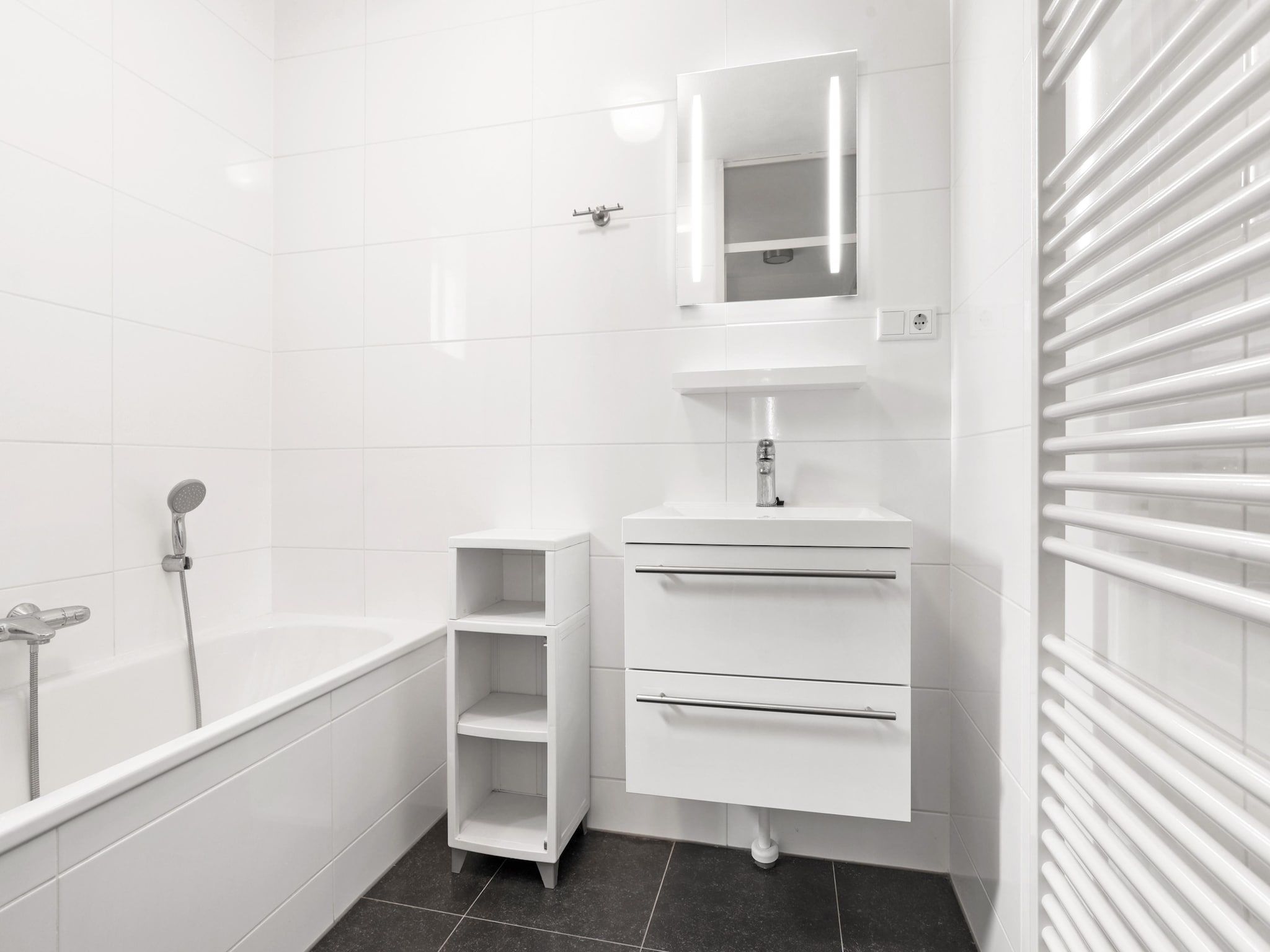 De badkamer van Parc Port Greve 13 in Brouwershaven