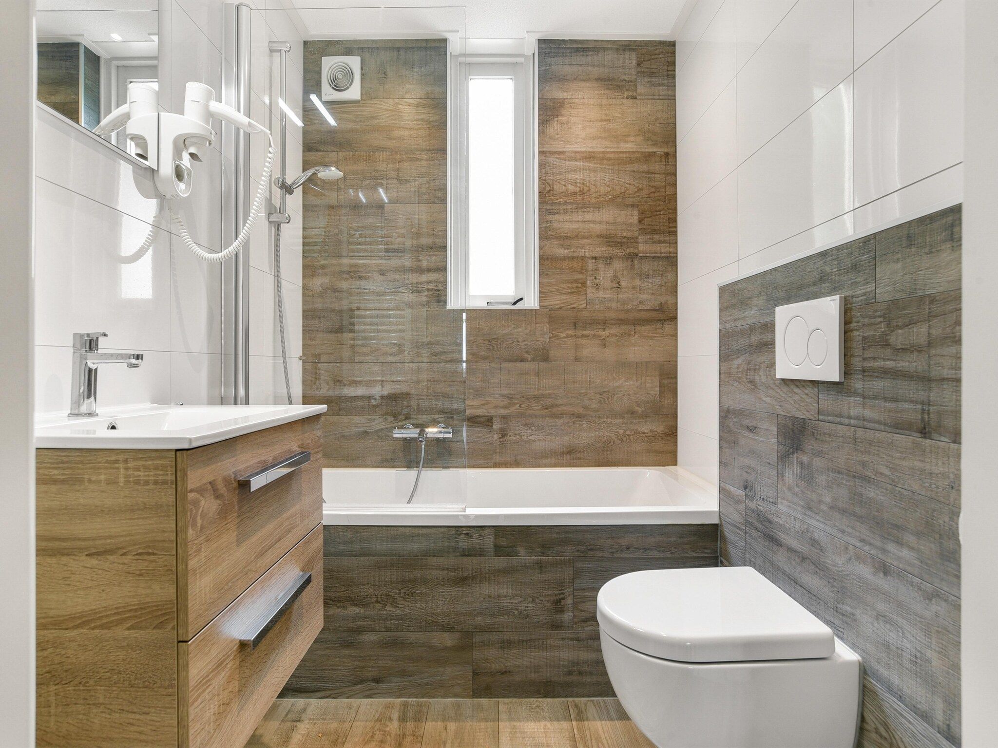 De badkamer van Parc Port Greve 19 in Brouwershaven