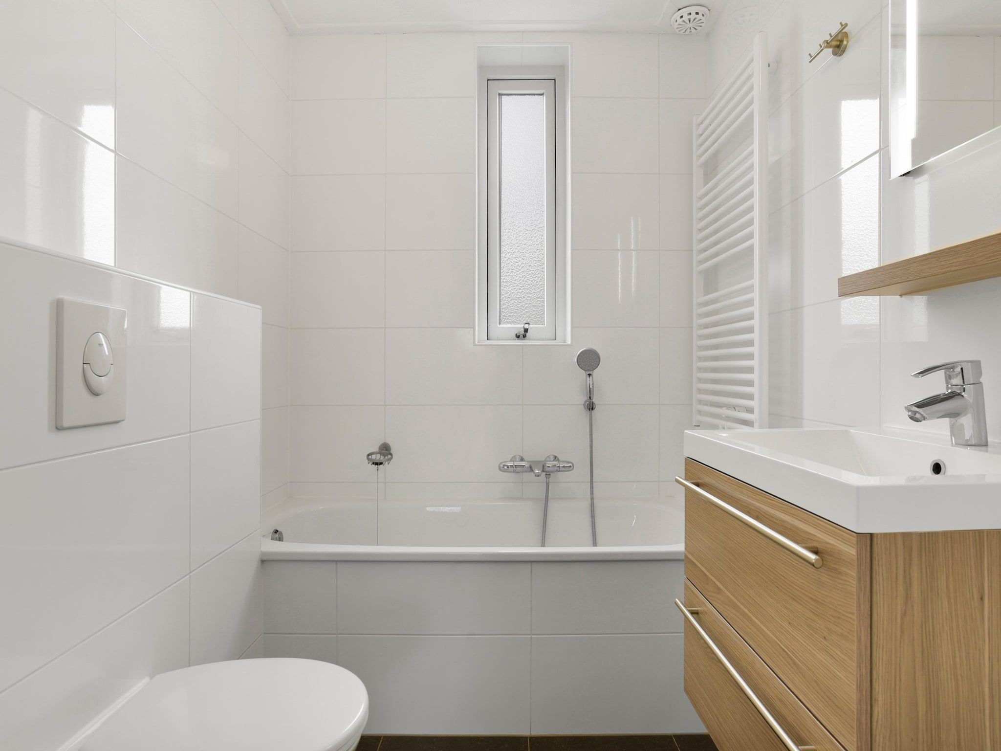 De badkamer van Parc Port Greve 22 in Brouwershaven