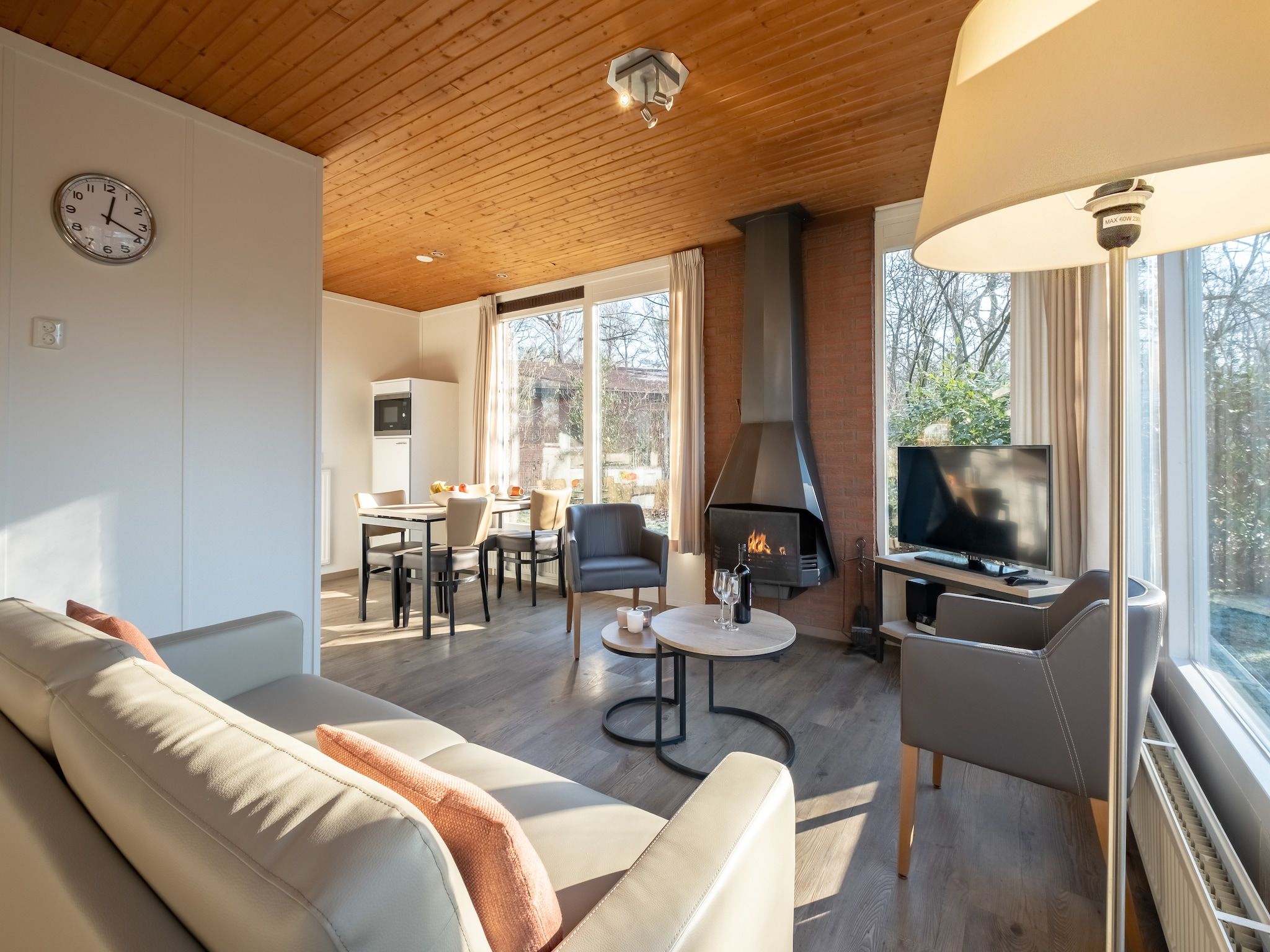De woonkamer van Parc Heihaas 3 in Putten