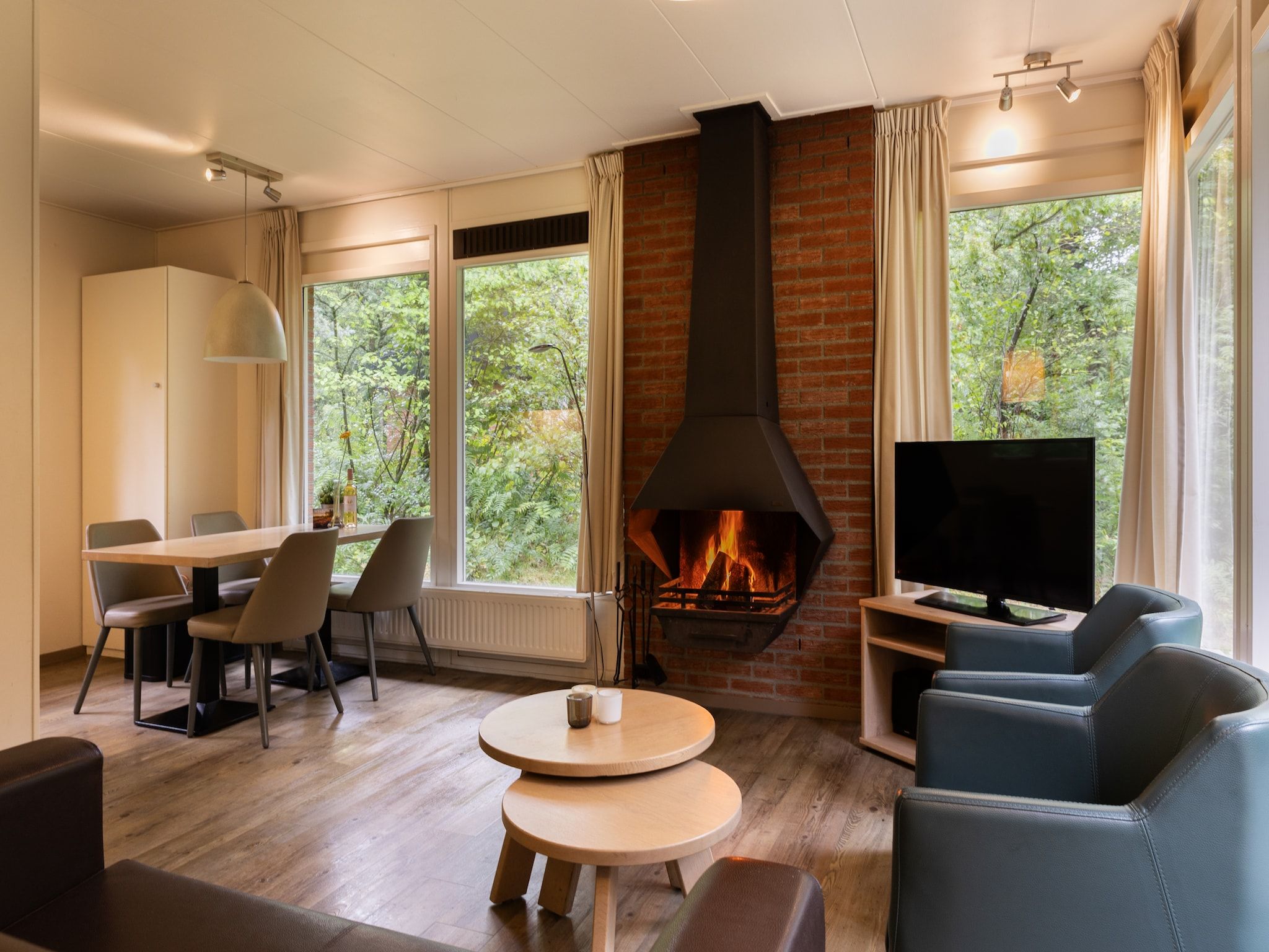 De woonkamer van Parc Heihaas 5 in Putten