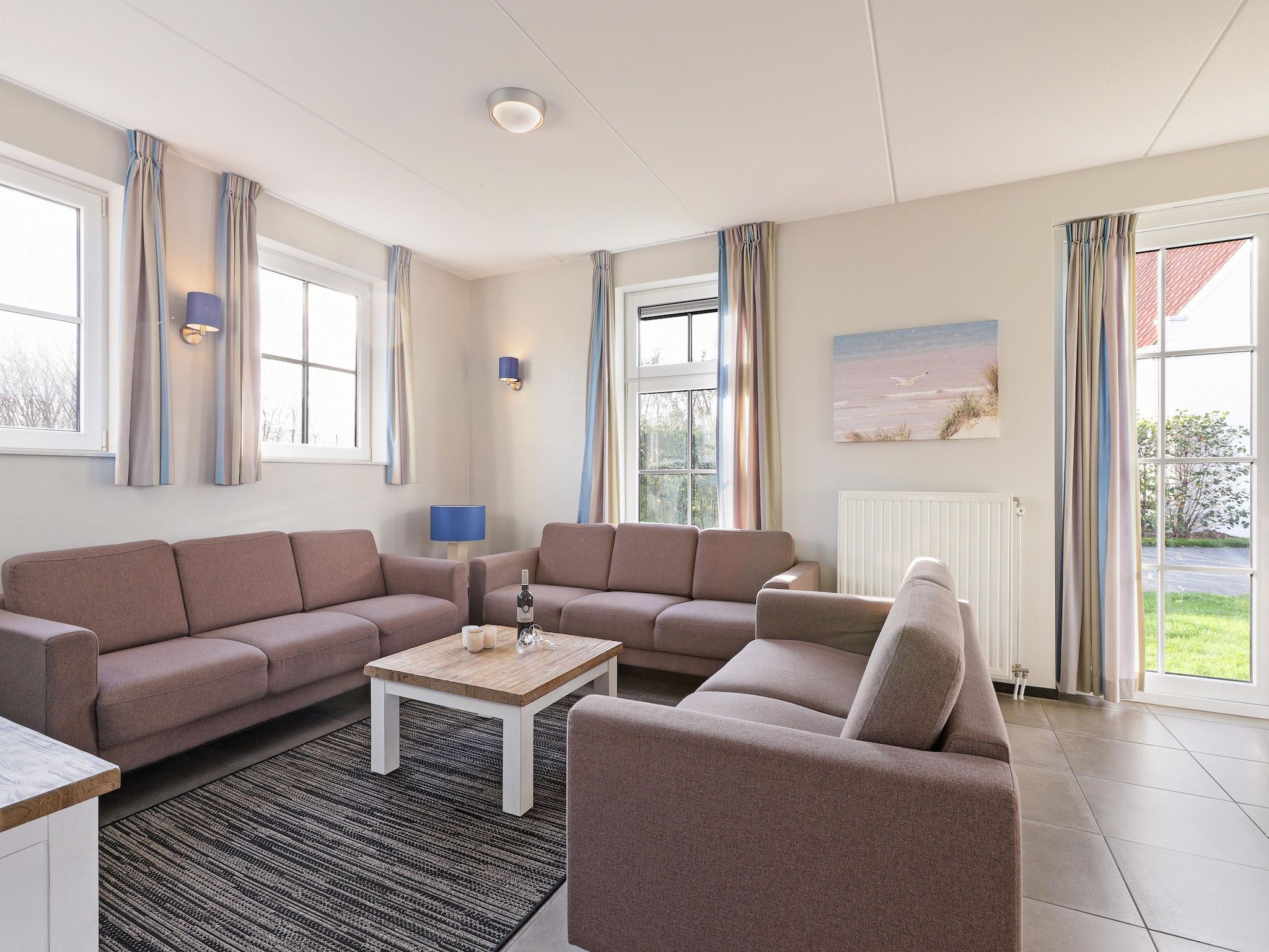 De woonkamer van Strand Resort Nieuwvliet-Bad 1 in Nieuwvliet