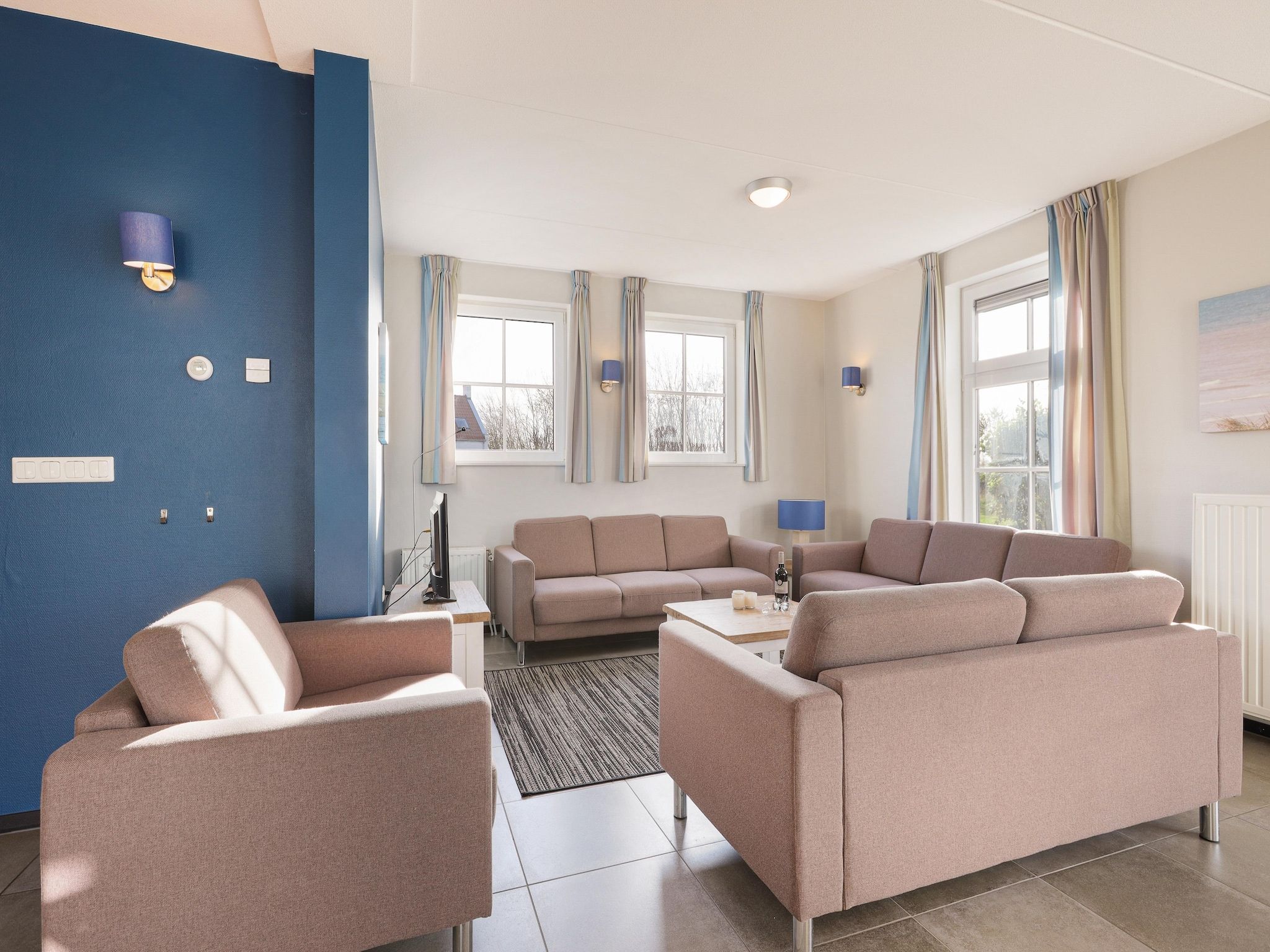 De woonkamer van Strand Resort Nieuwvliet-Bad 1 in Nieuwvliet