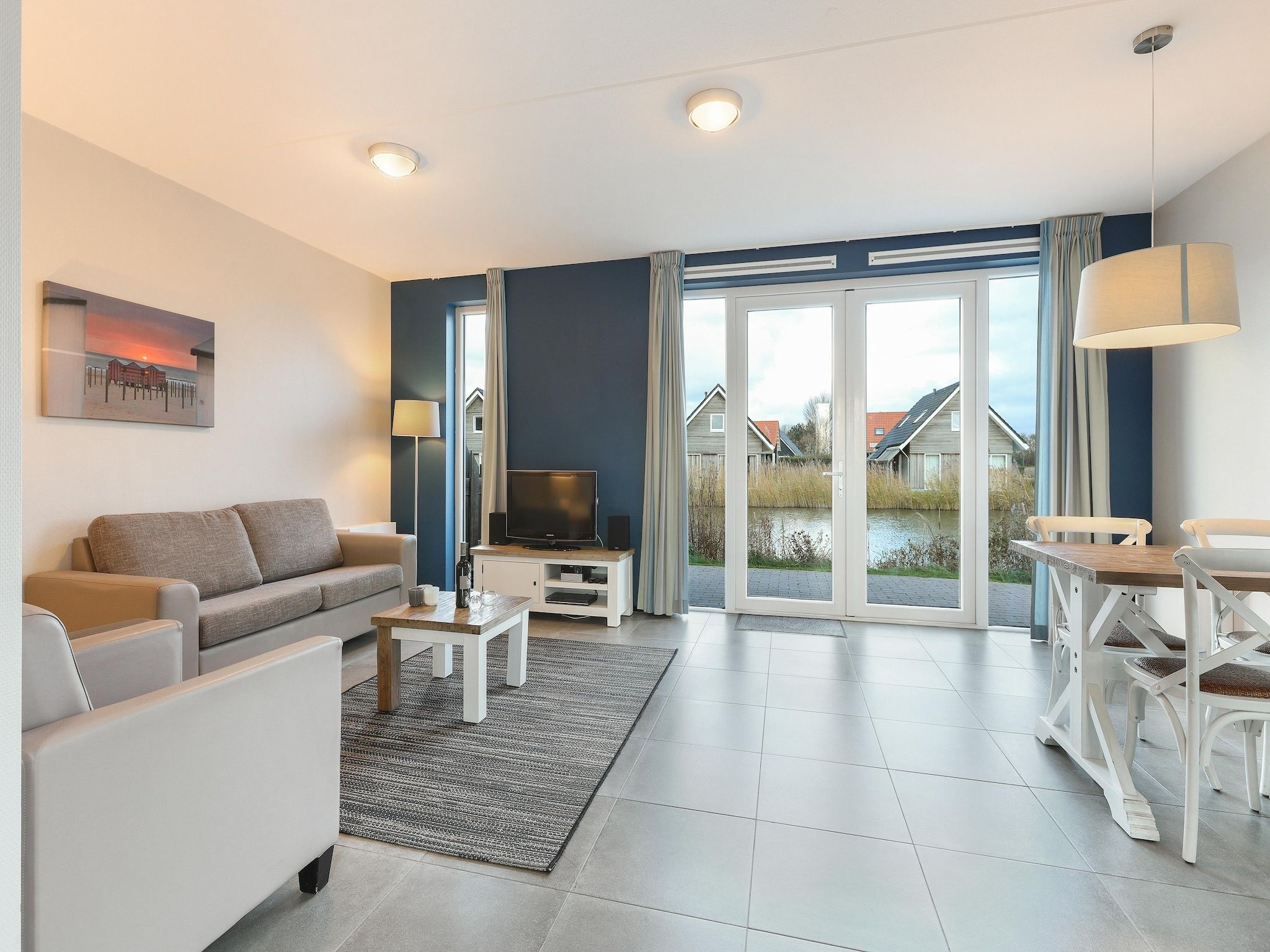 De woonkamer van Strand Resort Nieuwvliet-Bad 5 in Nieuwvliet