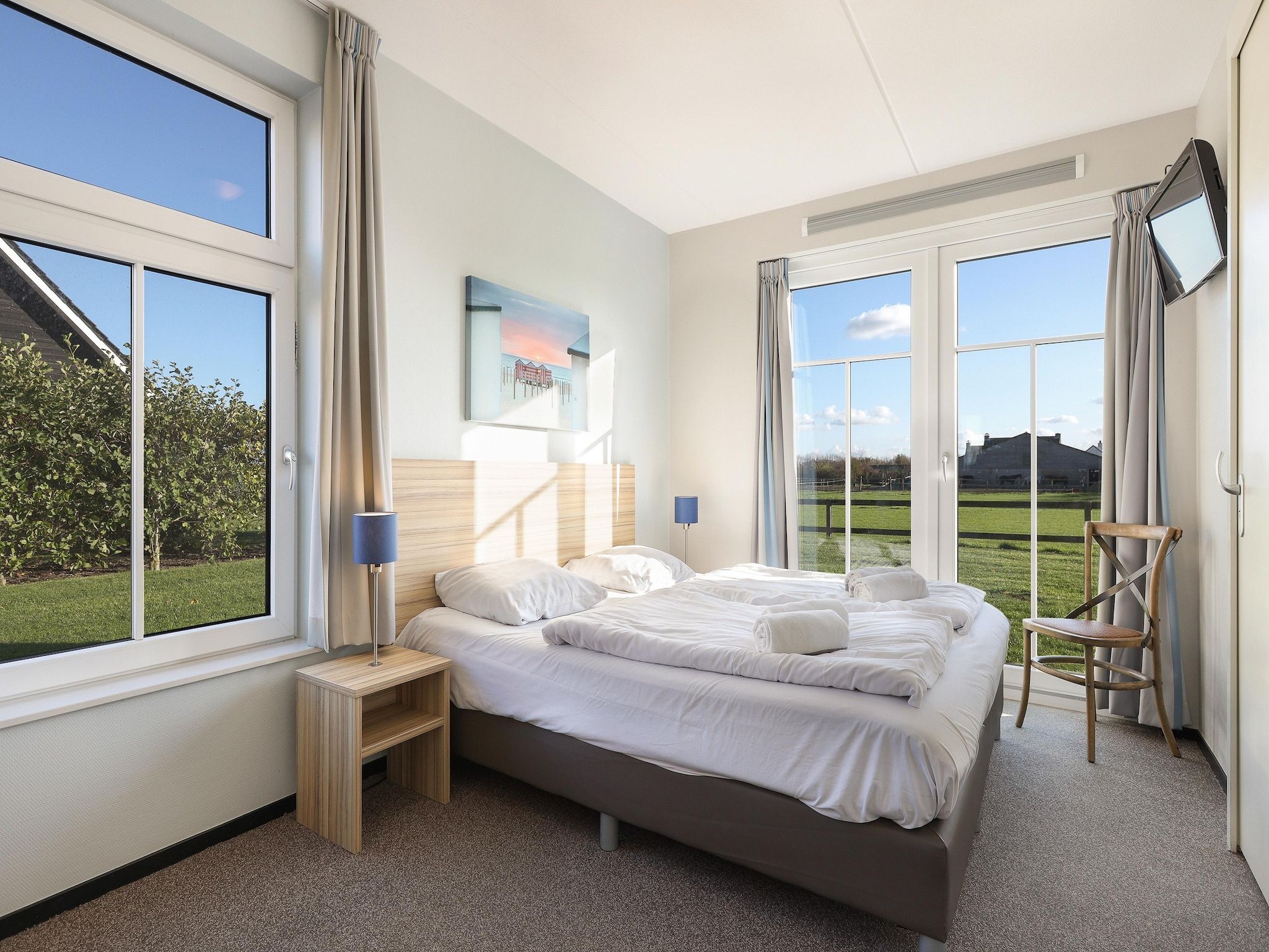 Een slaapkamer van Strand Resort Nieuwvliet-Bad 7 in Nieuwvliet