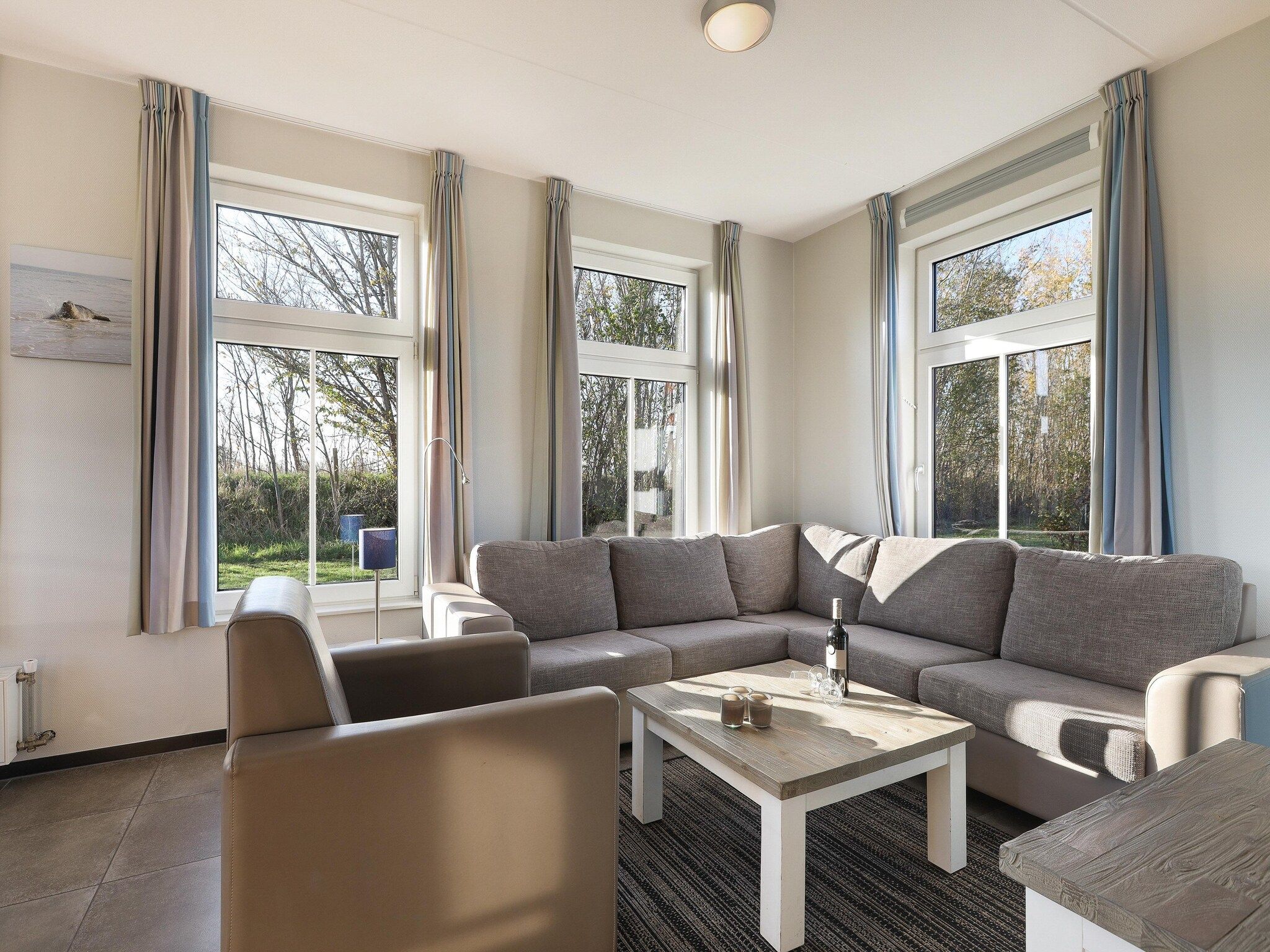 De woonkamer van Strand Resort Nieuwvliet-Bad 7 in Nieuwvliet