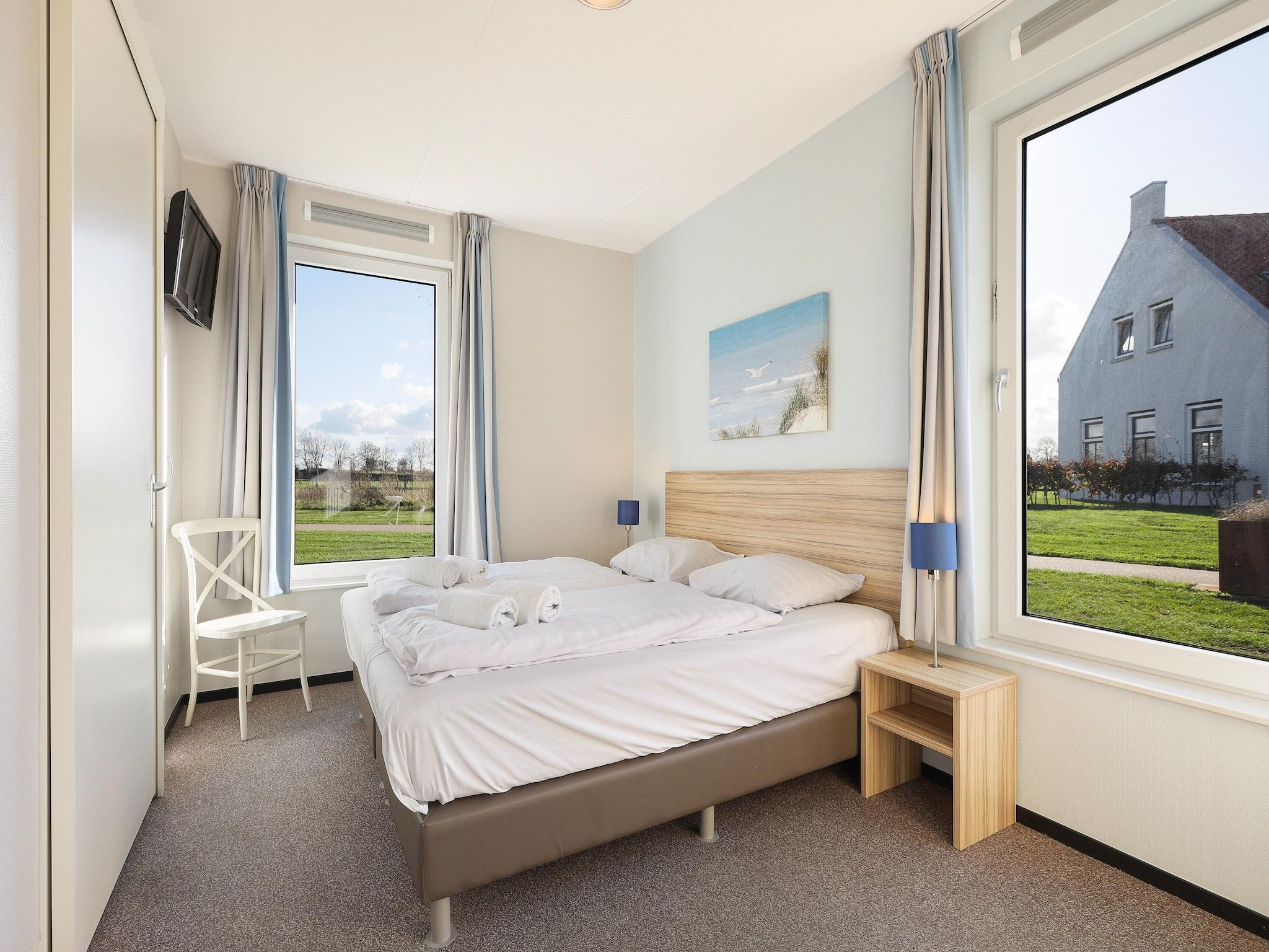 Een slaapkamer van Strand Resort Nieuwvliet-Bad 8 in Nieuwvliet