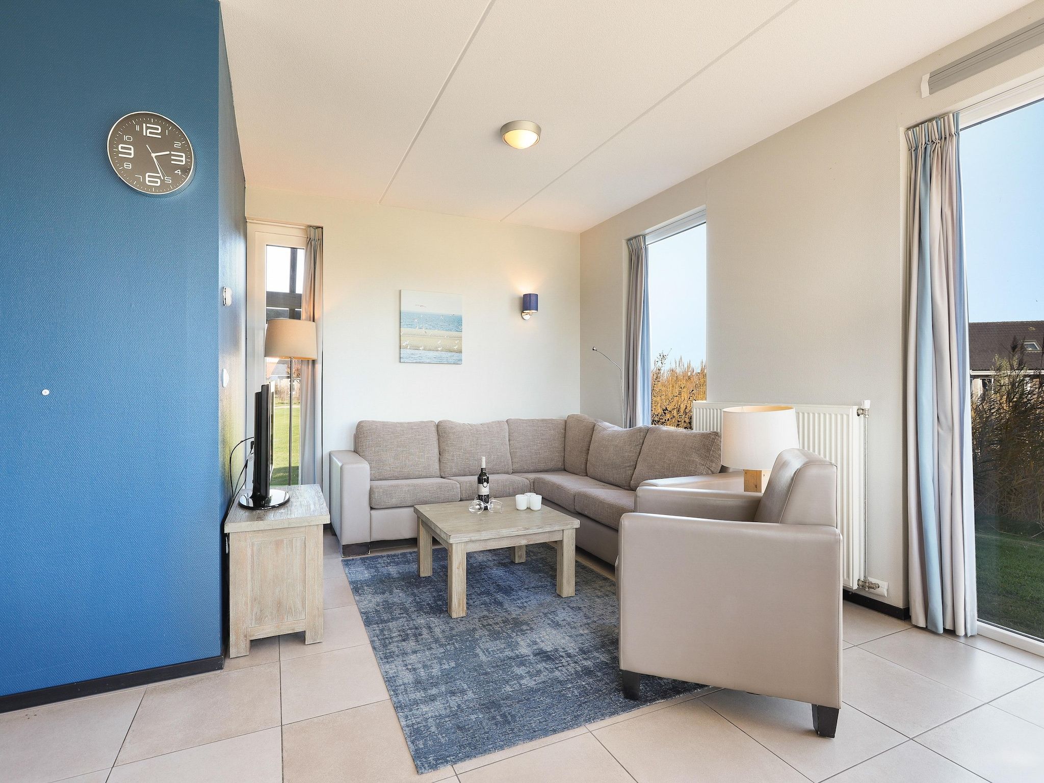 De woonkamer van Strand Resort Nieuwvliet-Bad 8 in Nieuwvliet