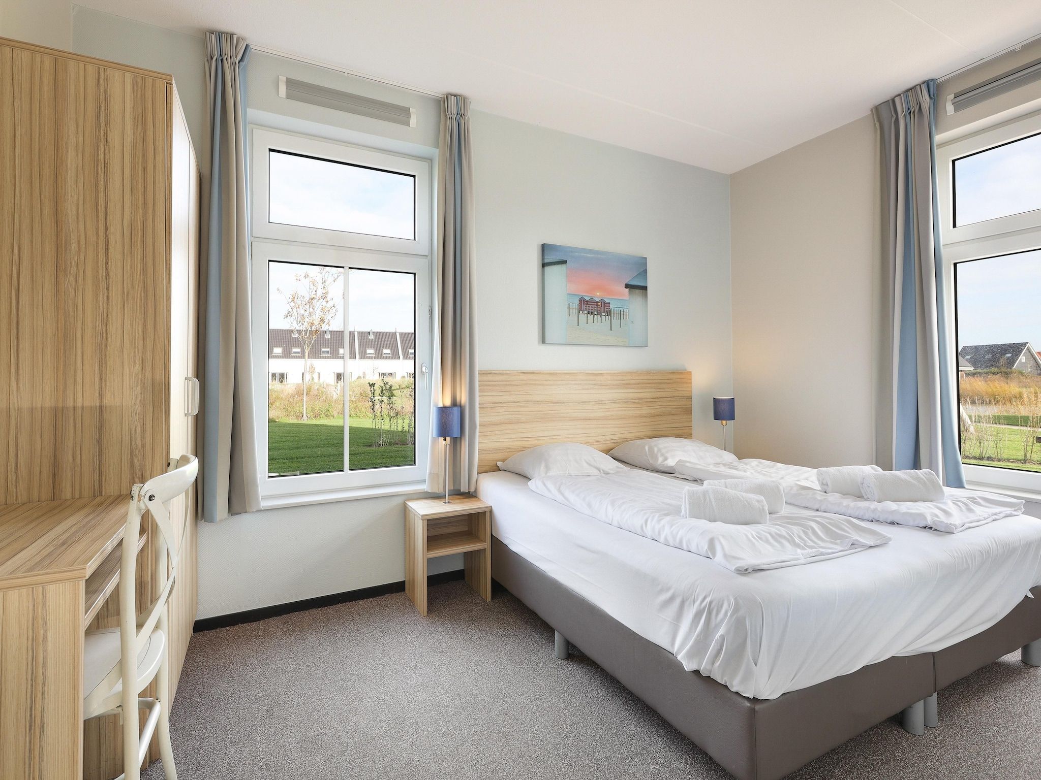 Een slaapkamer van Strand Resort Nieuwvliet-Bad 9 in Nieuwvliet