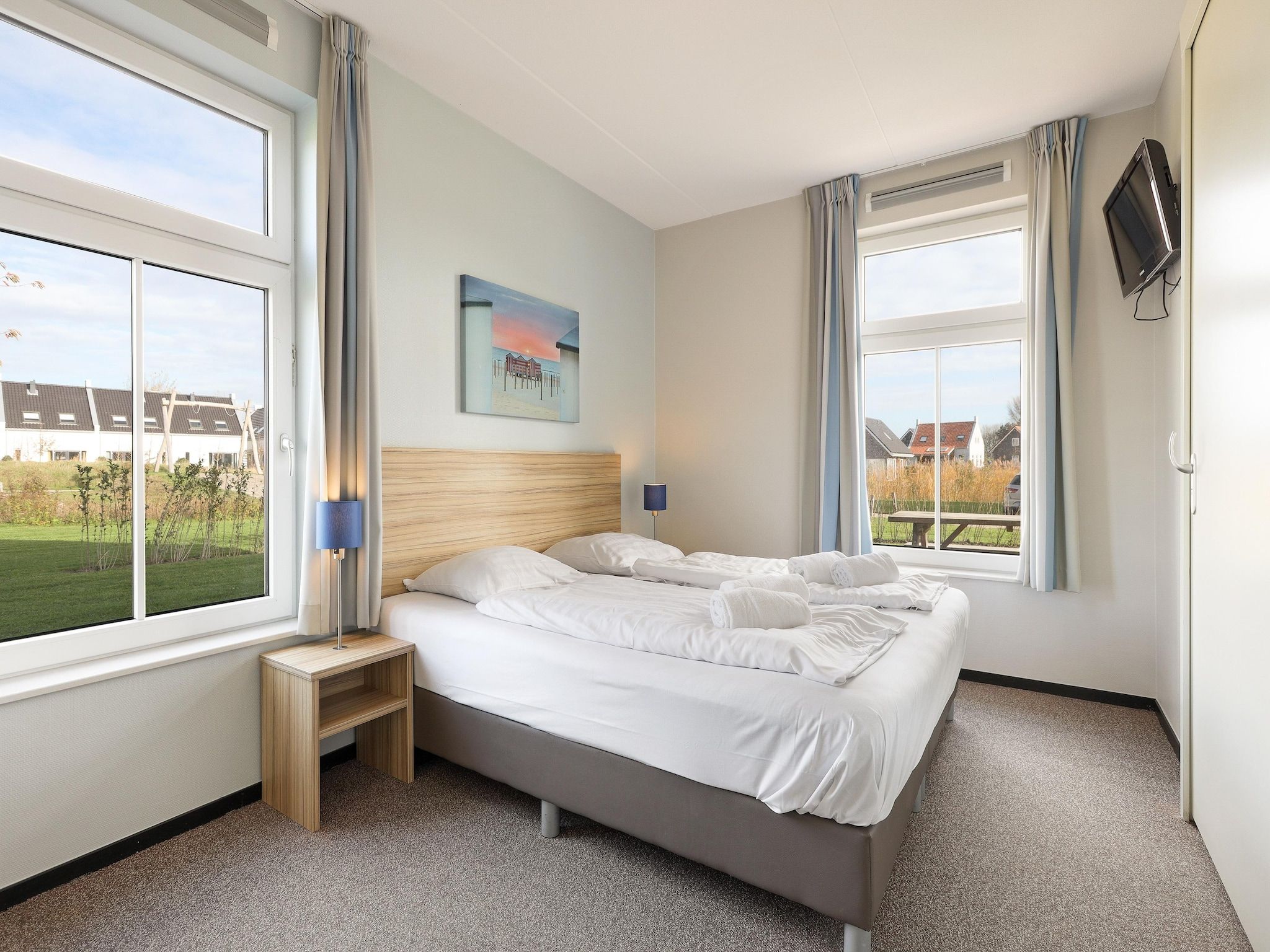 Een slaapkamer van Strand Resort Nieuwvliet-Bad 9 in Nieuwvliet