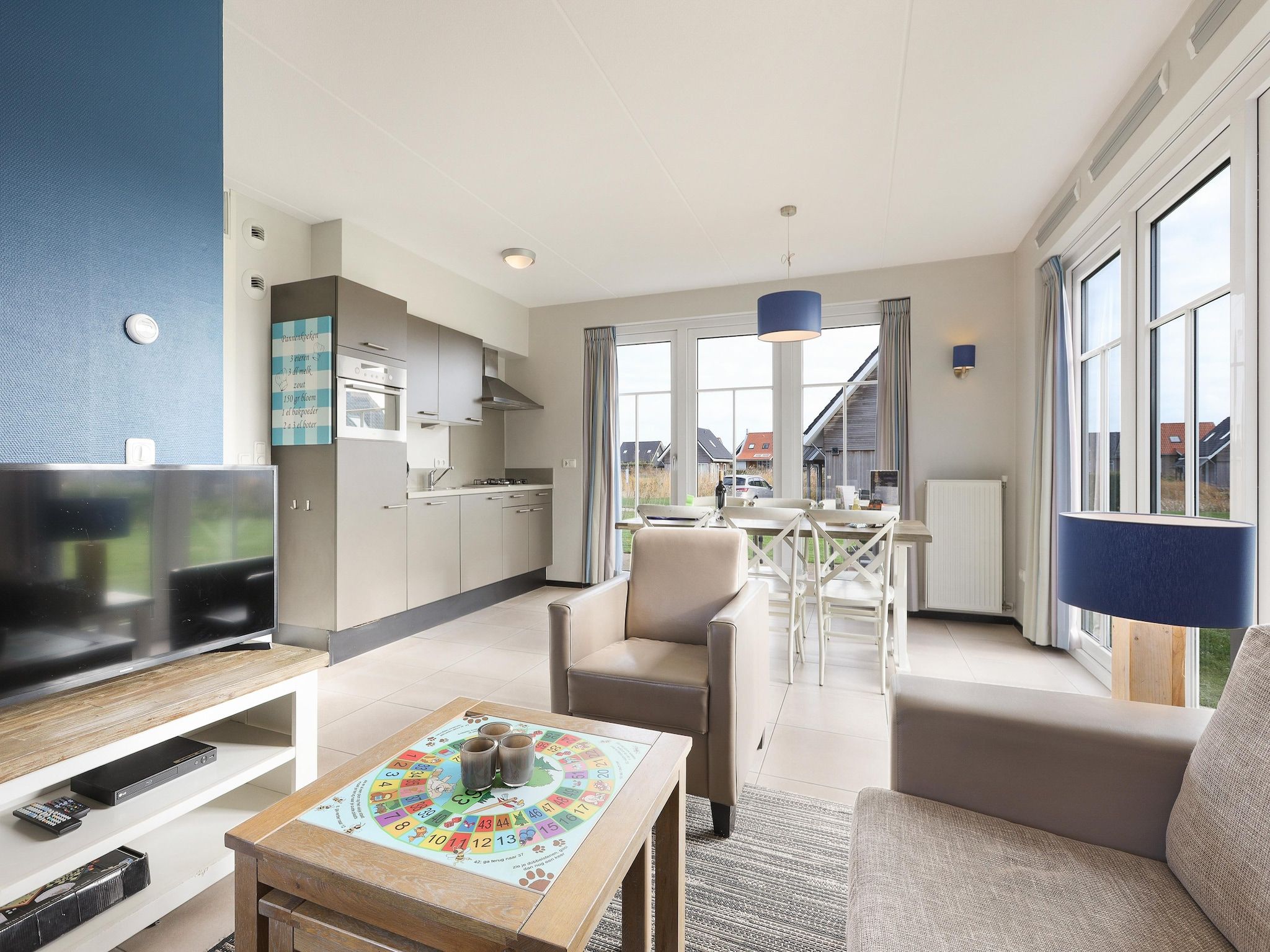 De woonkamer van Strand Resort Nieuwvliet-Bad 9 in Nieuwvliet