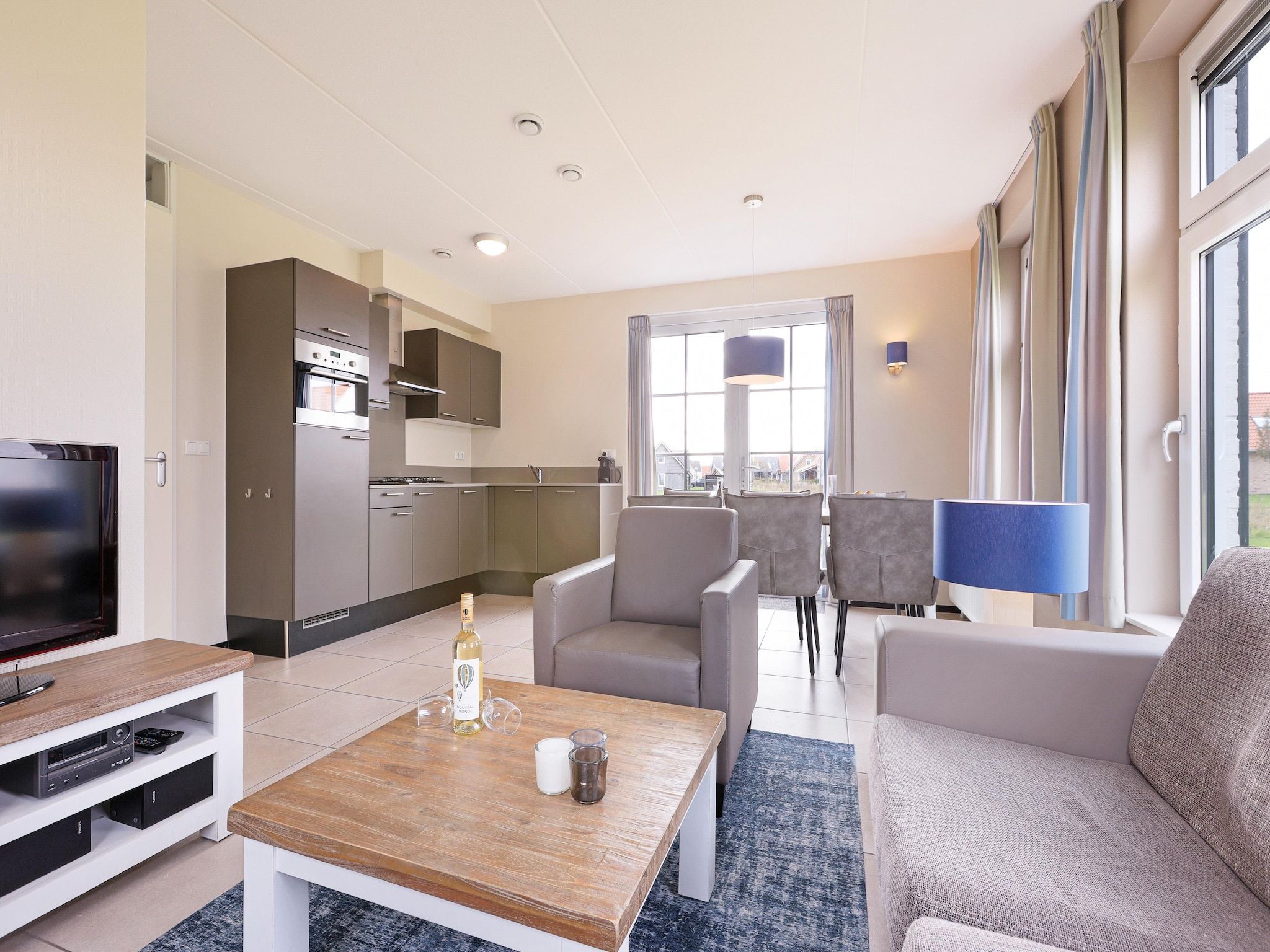 De woonkamer van Strand Resort Nieuwvliet-Bad 11 in Nieuwvliet