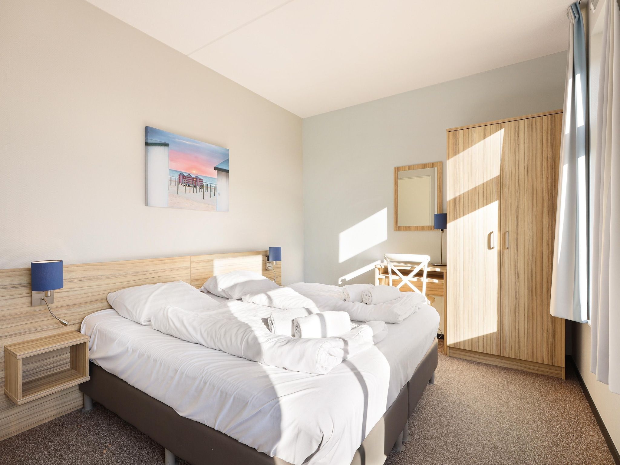 Een slaapkamer van Strand Resort Nieuwvliet-Bad 13 in Nieuwvliet