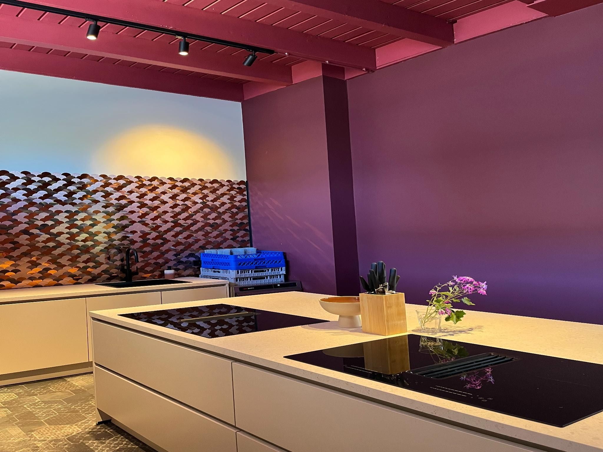 De keuken van Groepsaccommodatie + 4 large greenhouses (36 personen) in Scherpenzeel (FR)