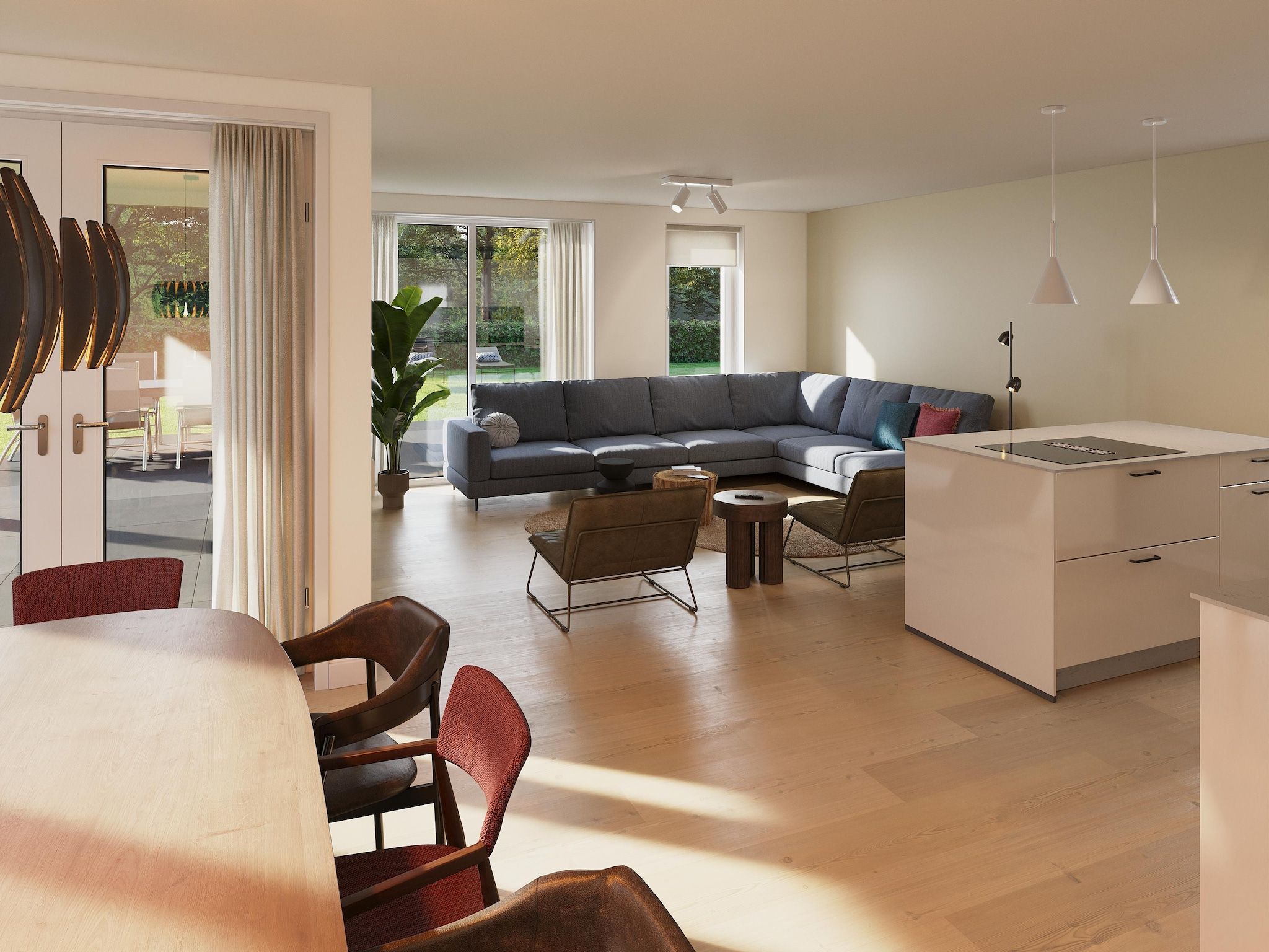 De woonkamer van Kranssteen outdoor sauna in TA Gasselte