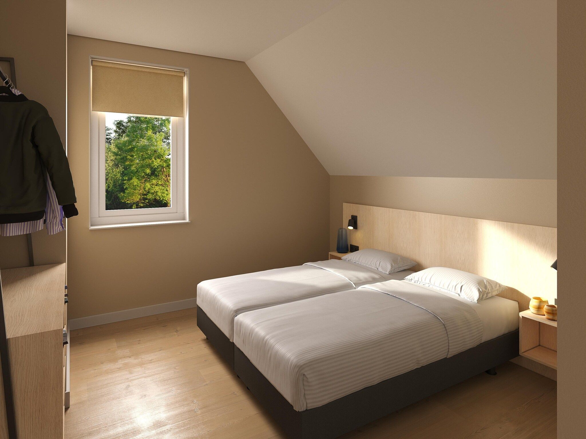 Een slaapkamer van Regthuys Binnen in PS Opperdoes