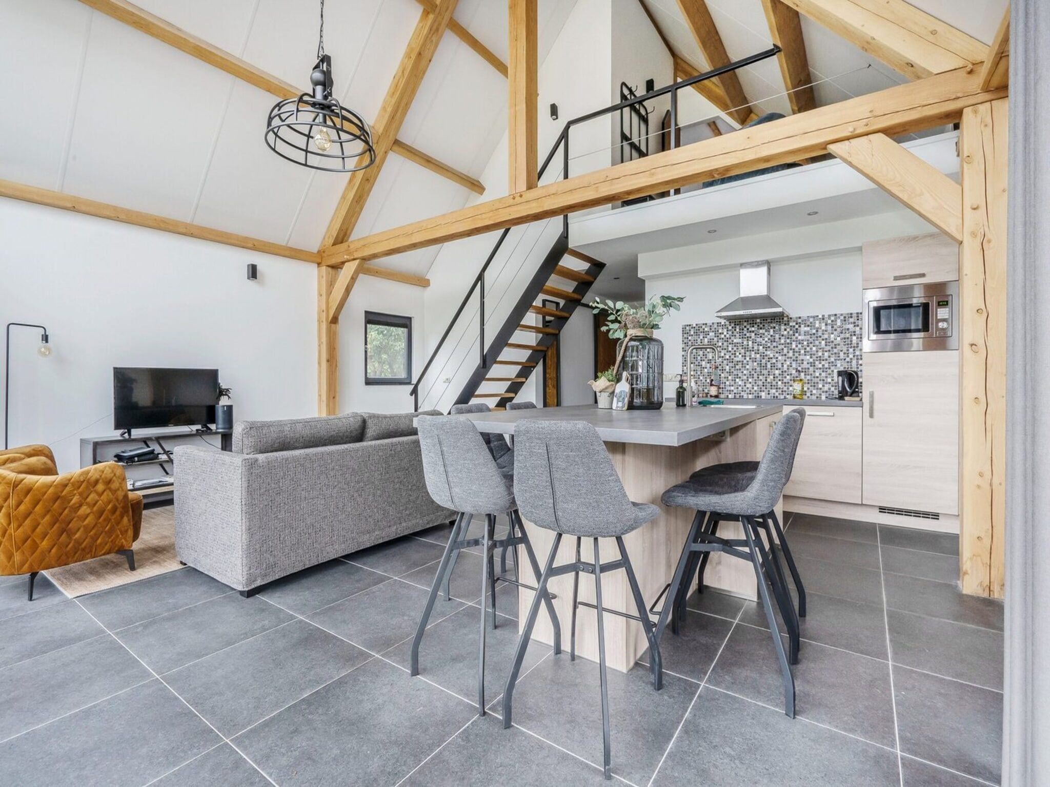 De keuken van Farm Lodge 687 in Baarle-nassau