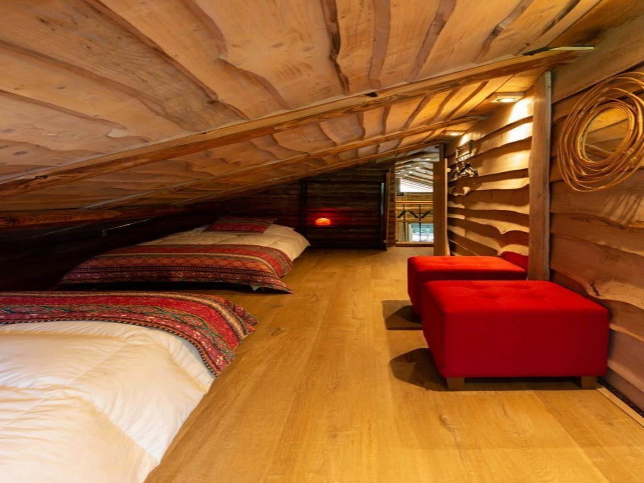 Een slaapkamer van Paalchalet 723 in Baarle-nassau