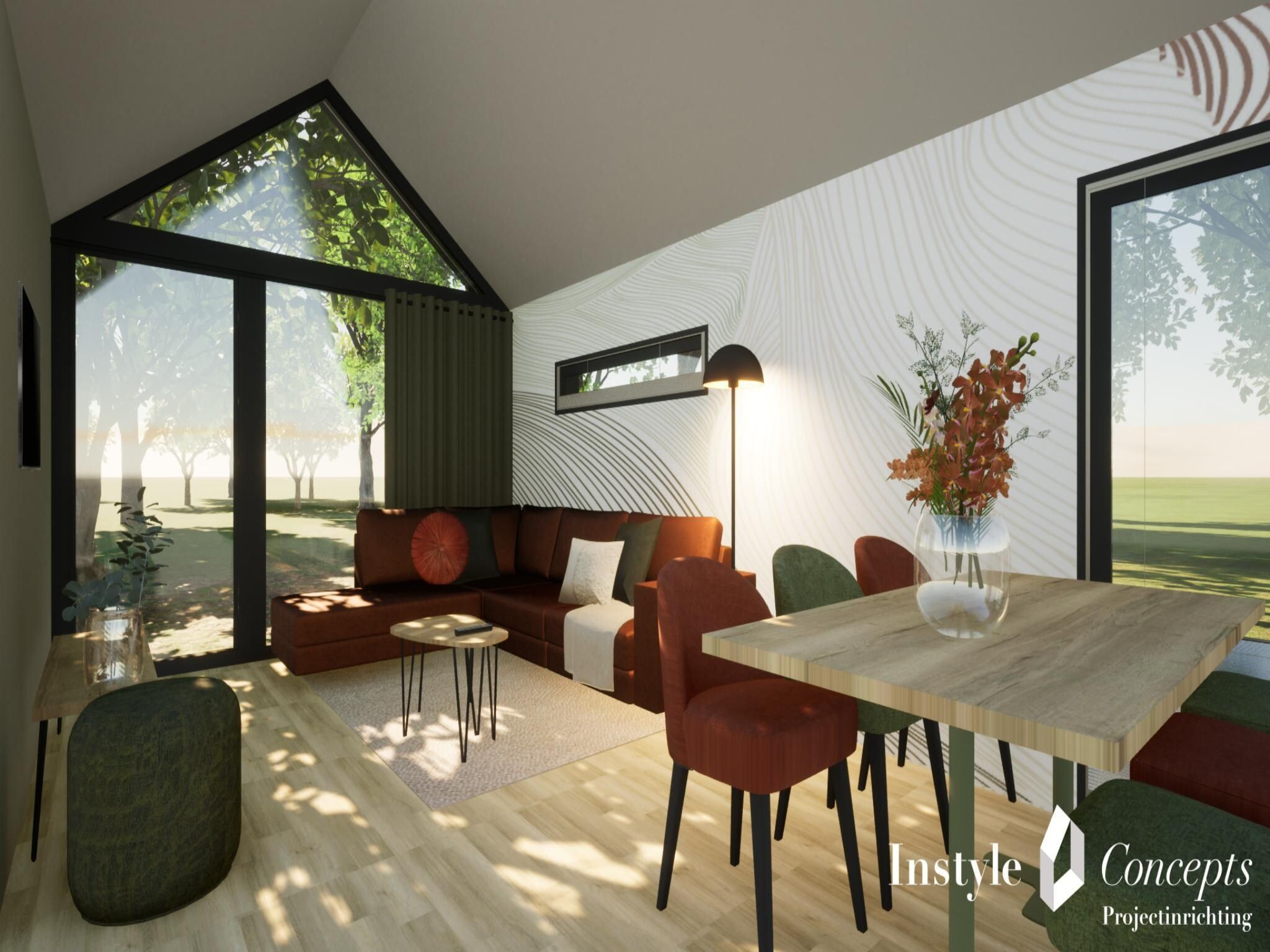 De eetkamer van Cosy Lodge | 6 persoons in Balkbrug