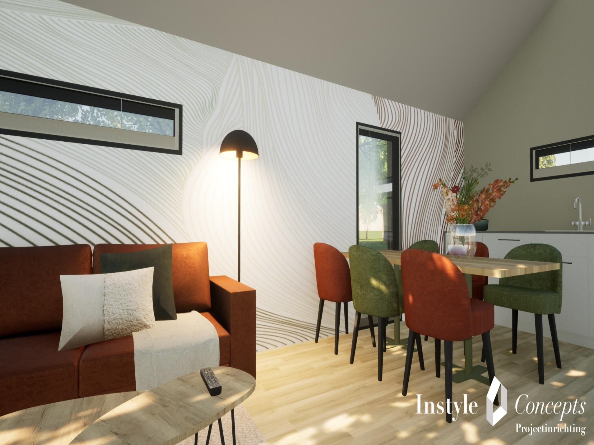 De eetkamer van Cosy Lodge | 6 persoons in Balkbrug