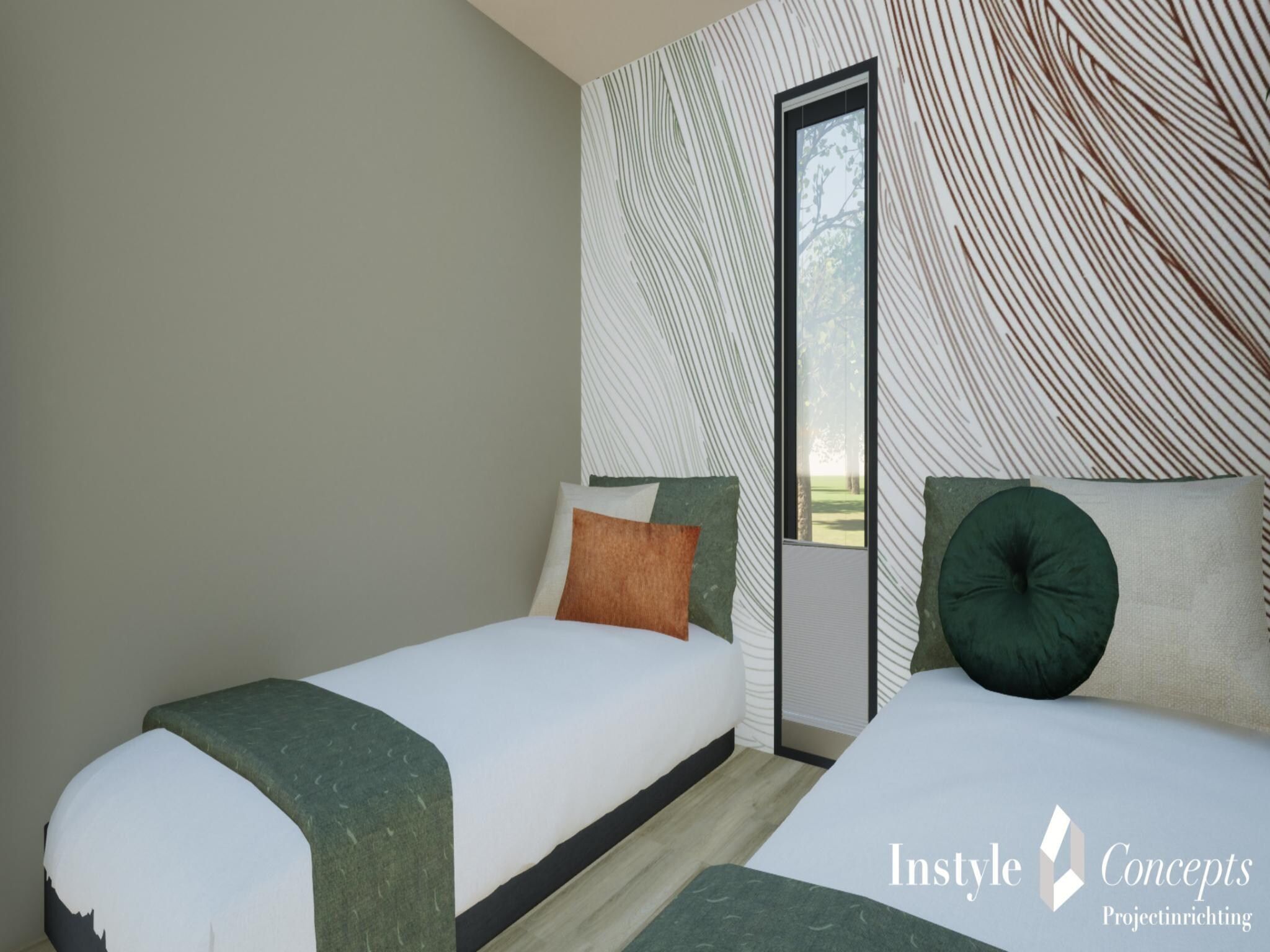 Een slaapkamer van Cosy Lodge | 6 persoons in Balkbrug