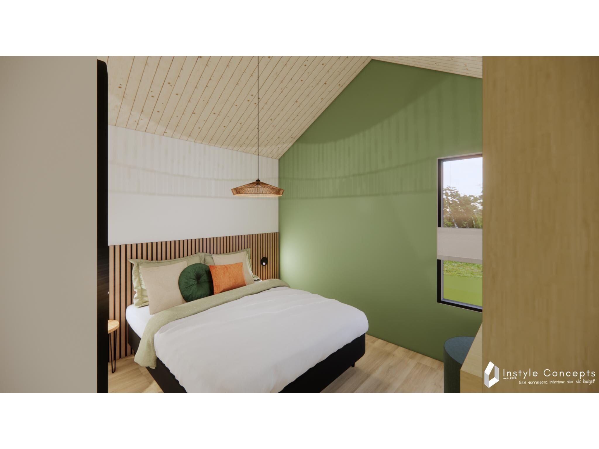 Een slaapkamer van Reestdal lodge | 6 persoons in Balkbrug