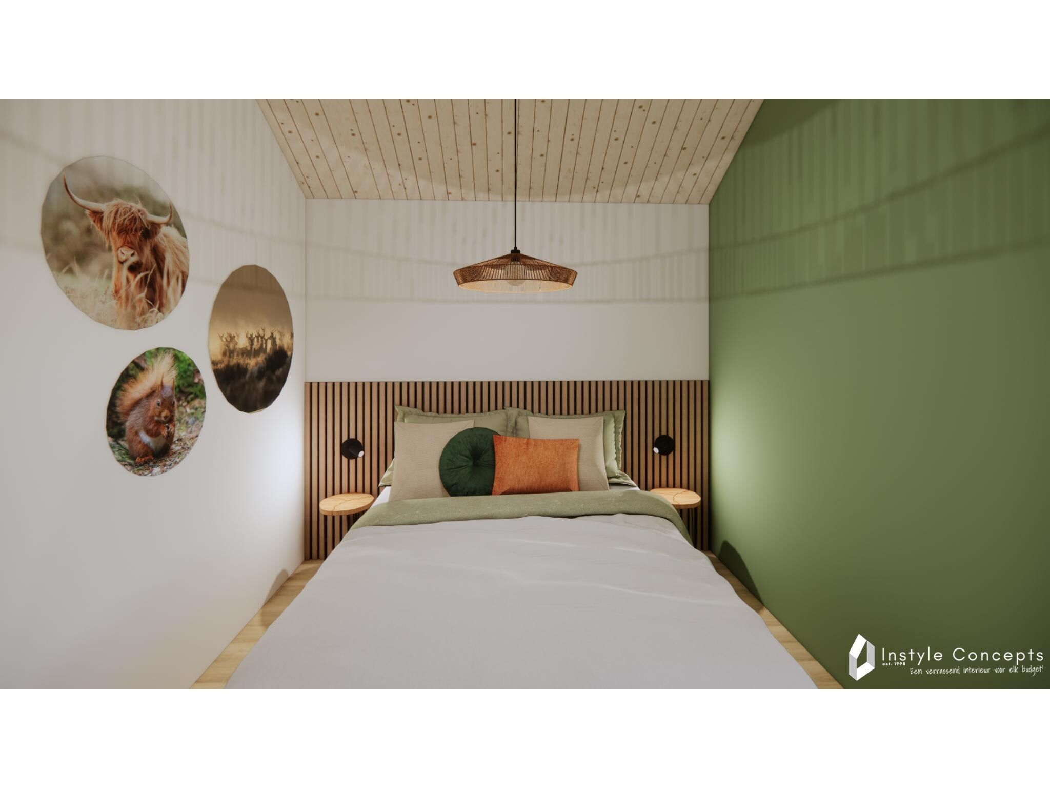 Een slaapkamer van Reestdal lodge | 6 persoons in Balkbrug