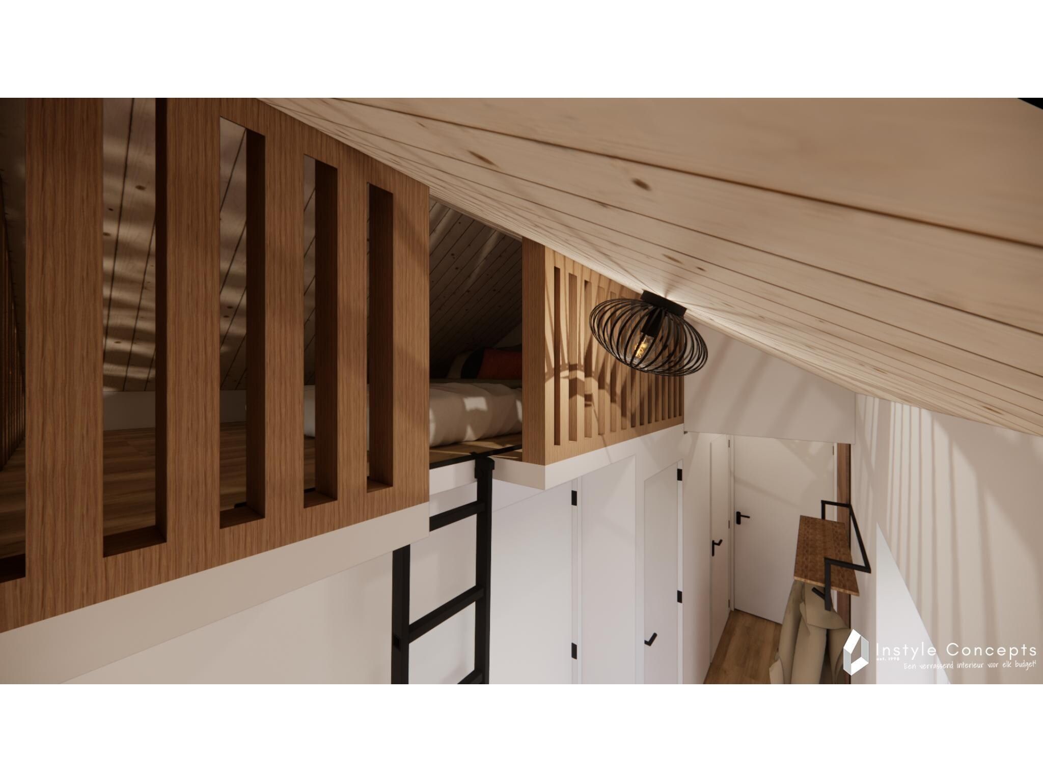 Een slaapkamer van Reestdal lodge | 6 persoons in Balkbrug