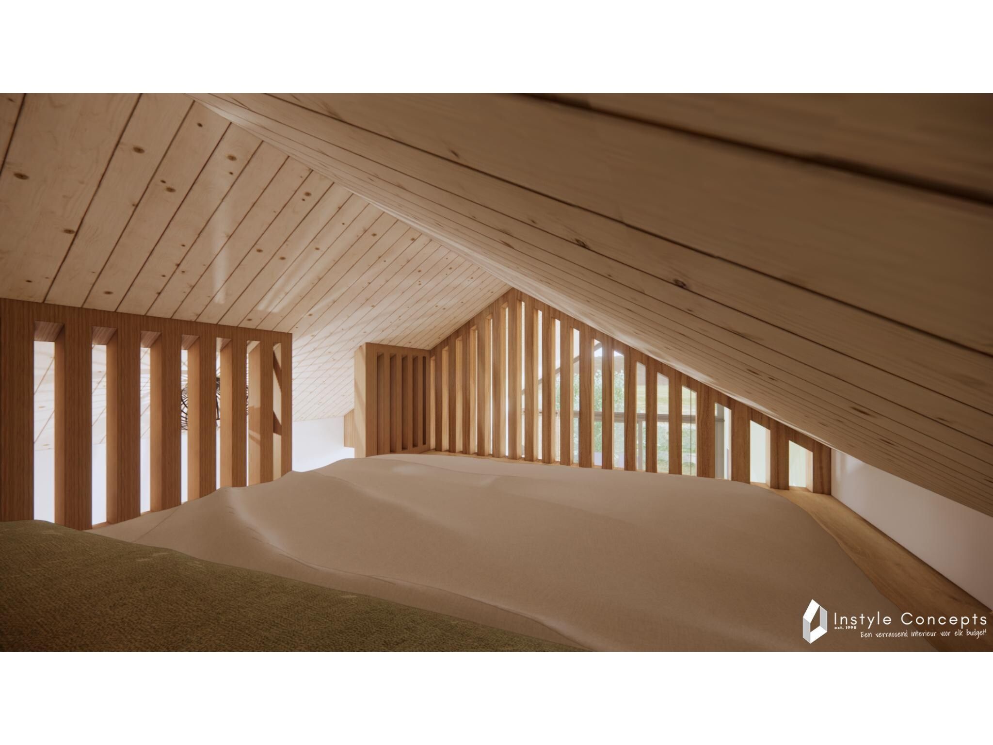 Een slaapkamer van Reestdal lodge | 6 persoons in Balkbrug